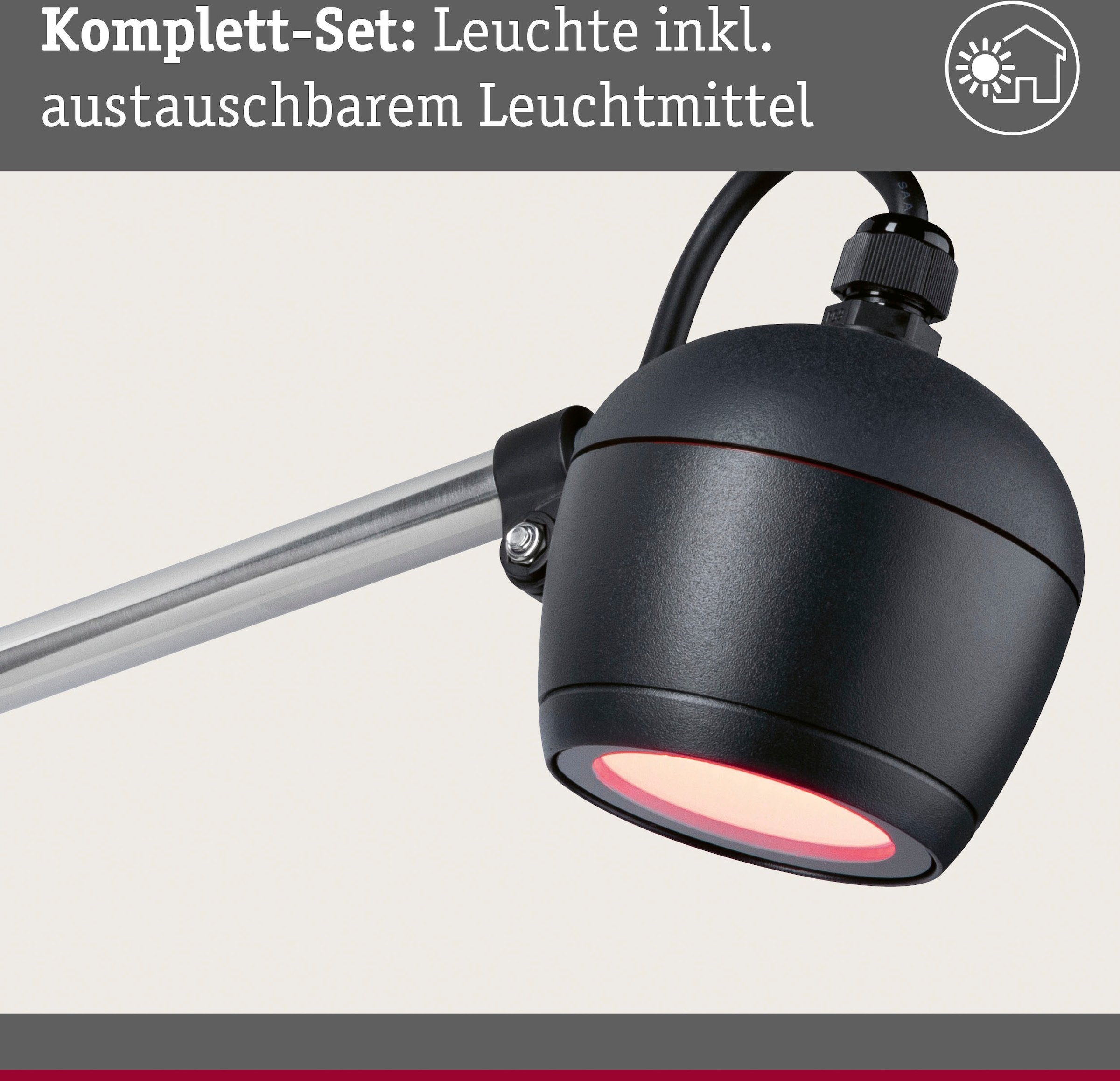 Paulmann LED Gartenleuchte »Outdoor 230V Wall Kikolo RGBW ZigBee«, 1 flammig, ZigBee RGBW