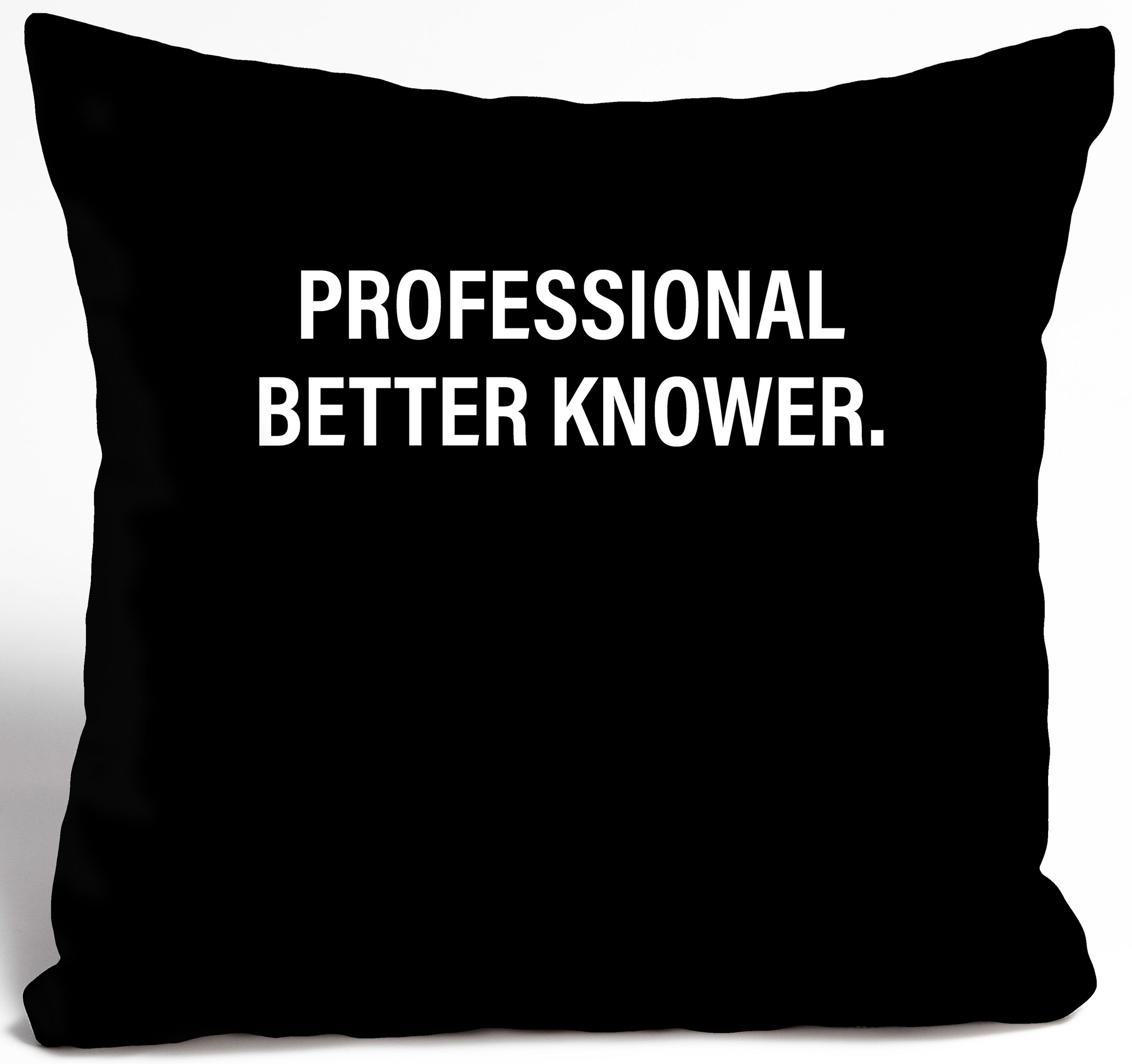 queence Dekokissen »PROFESSIONAL BETTER KNOWER.«, Kissenhülle ohne Füllung, 1 Stück