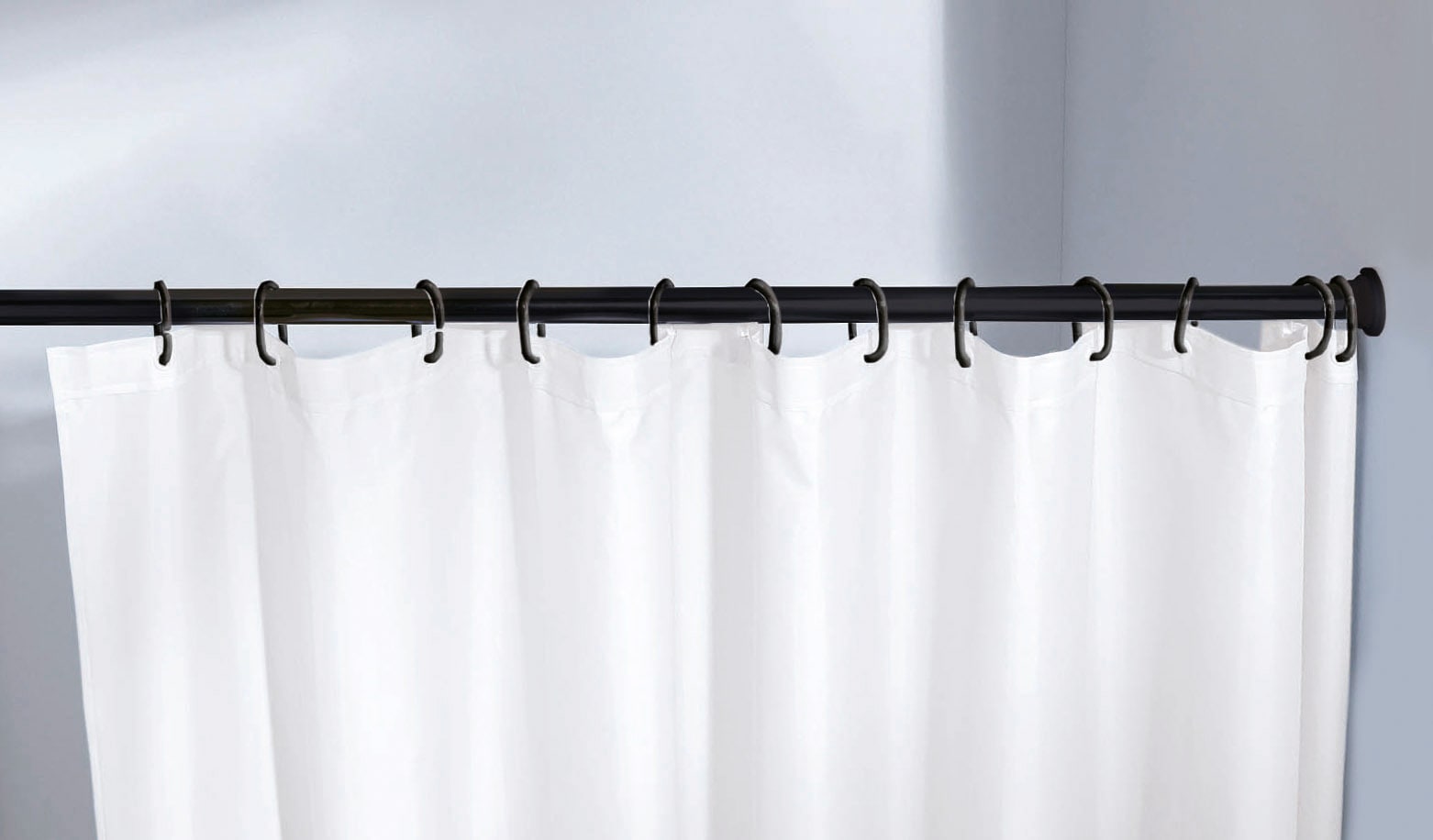 Kleine Wolke Duschvorhangstange »Federstange«, ausziehbar-kürzbar, schwarz,  für Duschvorhänge, hochwertige Verarbeitung, Länge 75-125 cm bei OTTO
