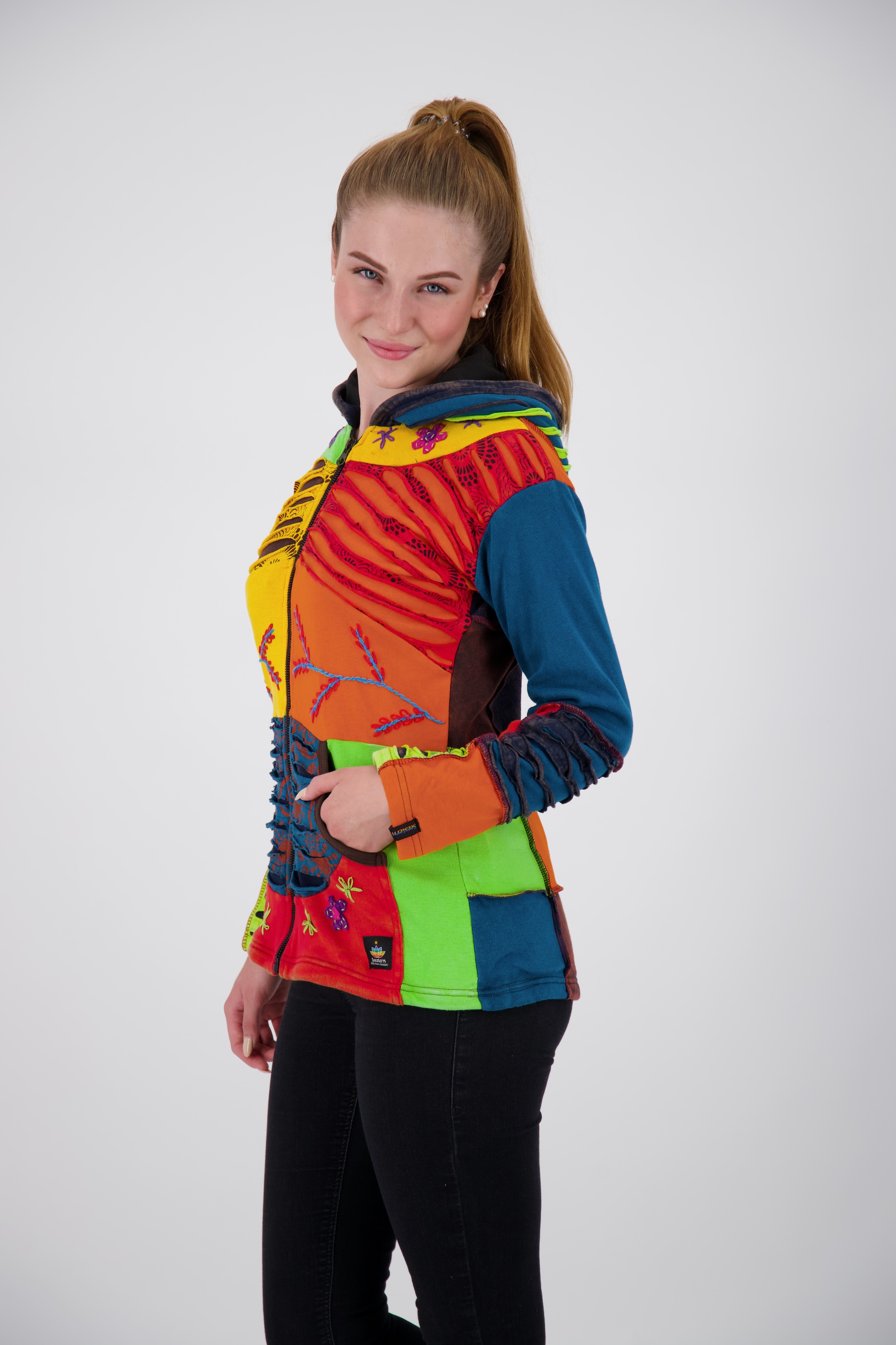 DEPROC Active Fleecejacke »Patchwork Multicolor NUNAVUT II NEW FLOWER POWER«