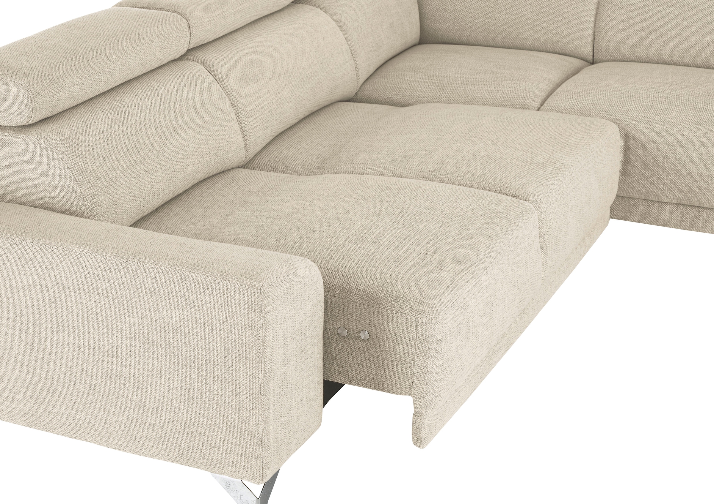 3C Candy Ecksofa »Greve Sofa immer mit manuelle Kopfteilverstellungen, modern, elegant«, wahlweise motorischer Sitzvorzug, bequem und zeitlos, L-Form