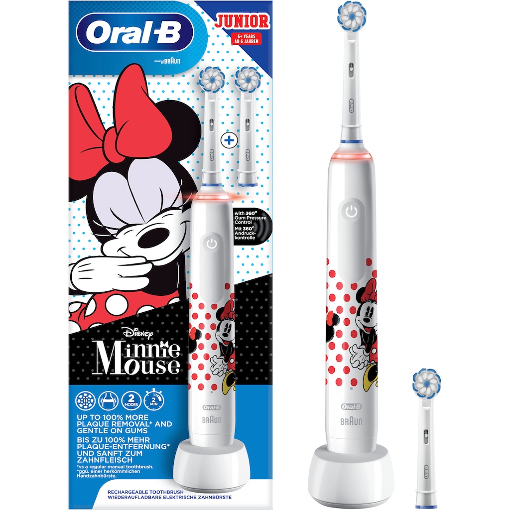 Oral-B Elektrische Zahnbürste »Junior Minnie Mouse«, 2 St. Aufsteckbürsten