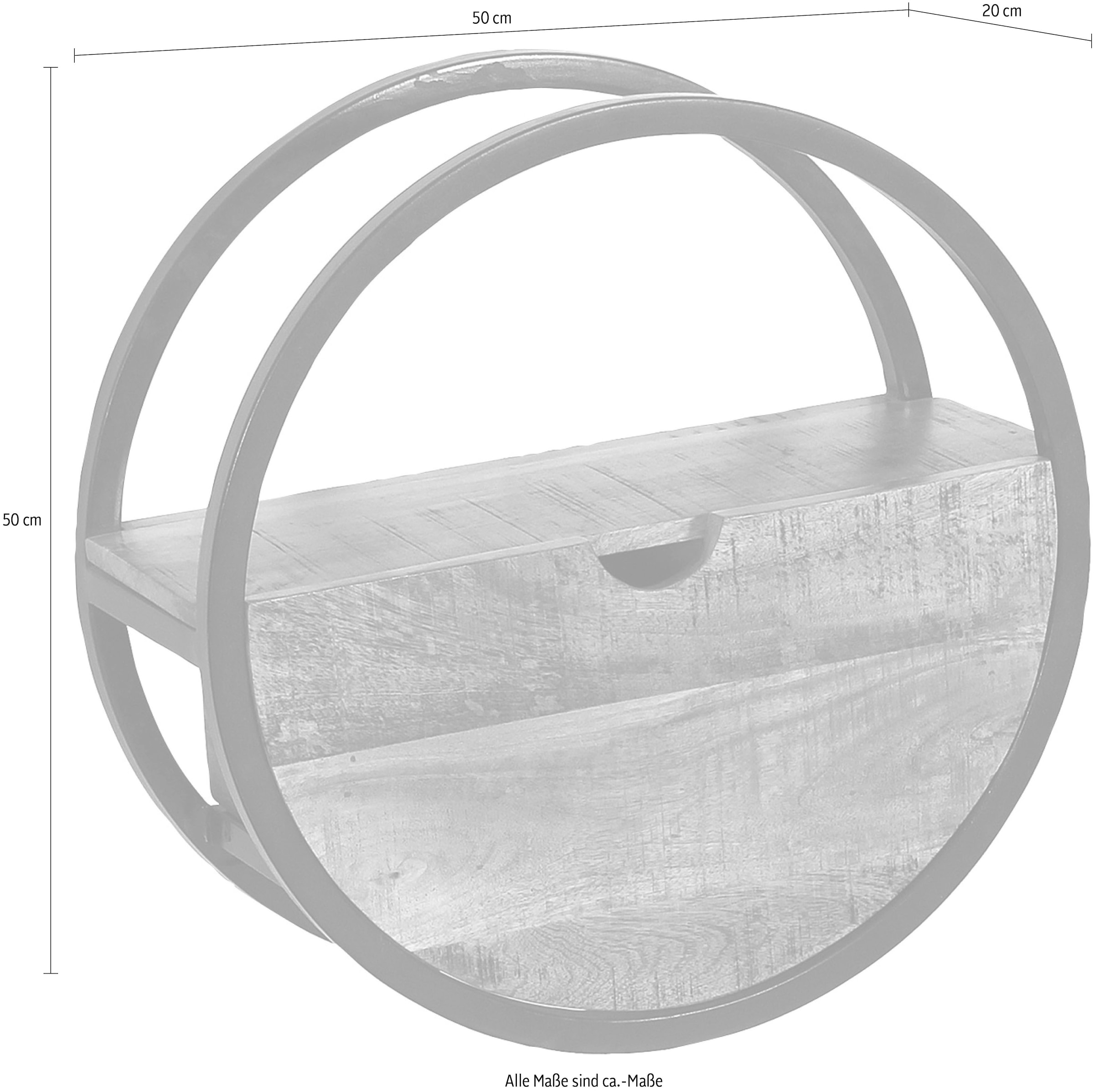 SIT Wandregal Mit Schublade aus Mangoholz