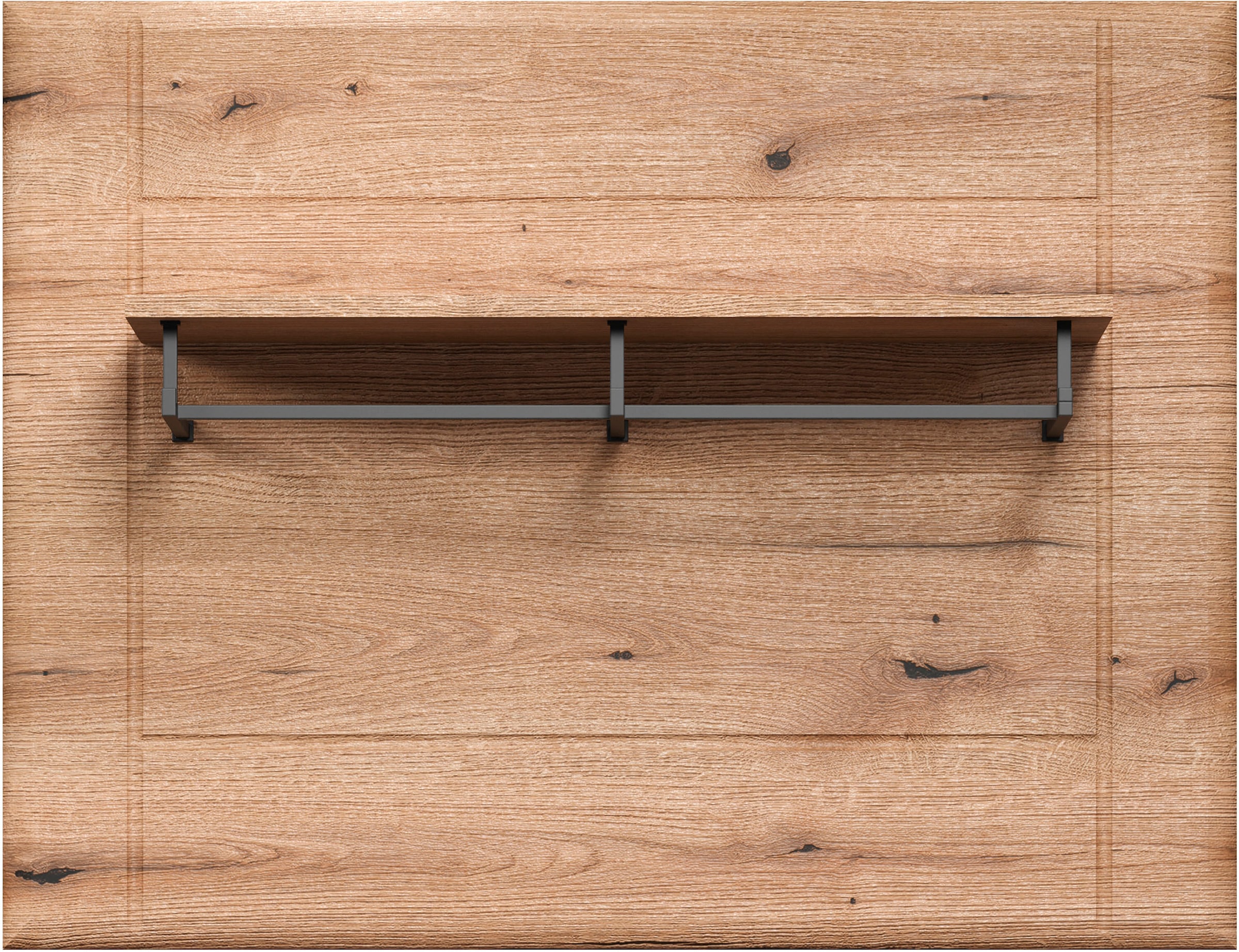 INOSIGN Wandboard »Graz«, (Packung, 1 St.), Maße (B/H/T in cm): (91/70/26) - Farbe: Weiß Hochglanz und Eiche