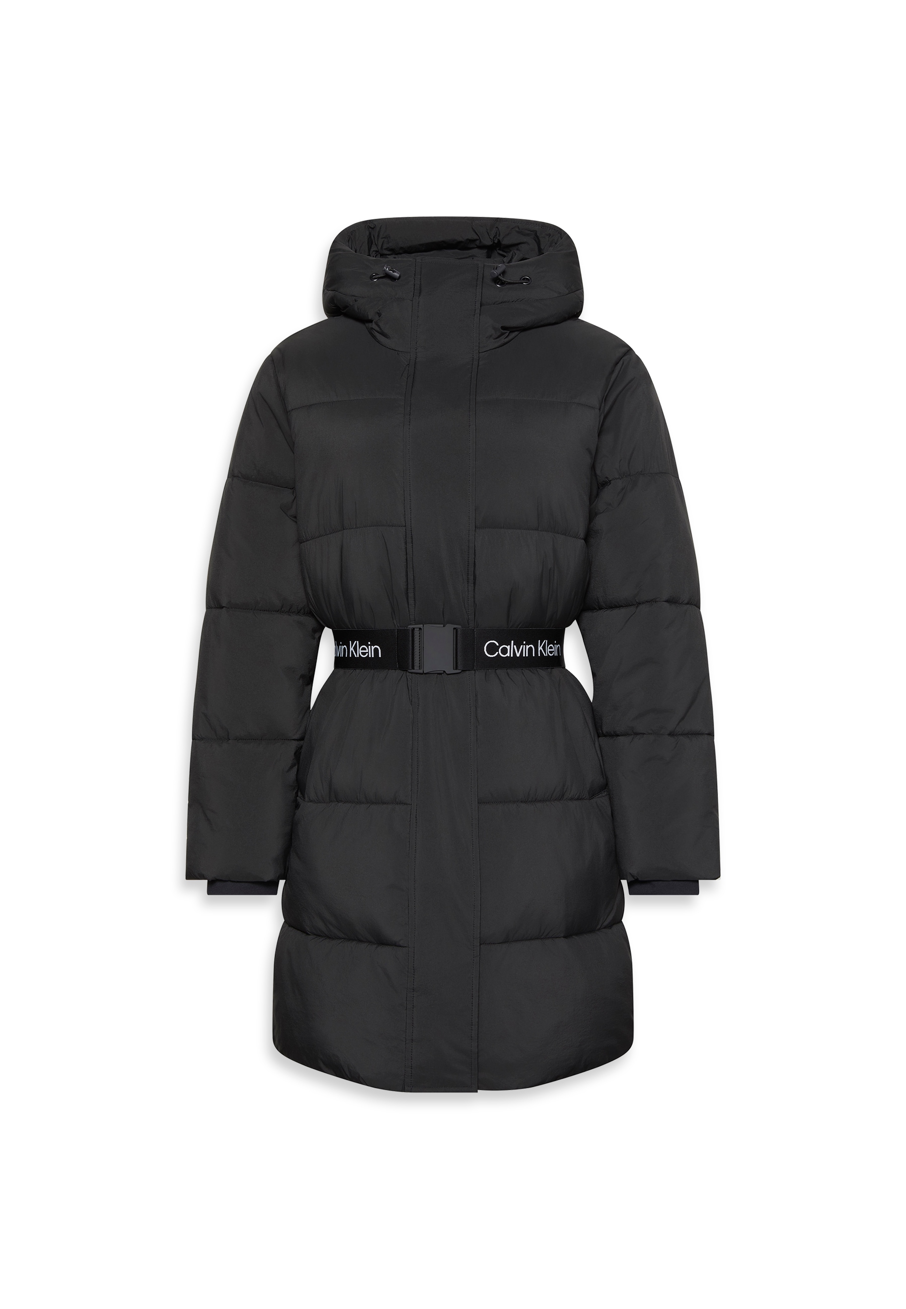 Calvin Klein Jeans Steppmantel »BELTED MIDWEIGHT LONG PUFFER«, Mit Rundhalsausschnitt, regular fit
