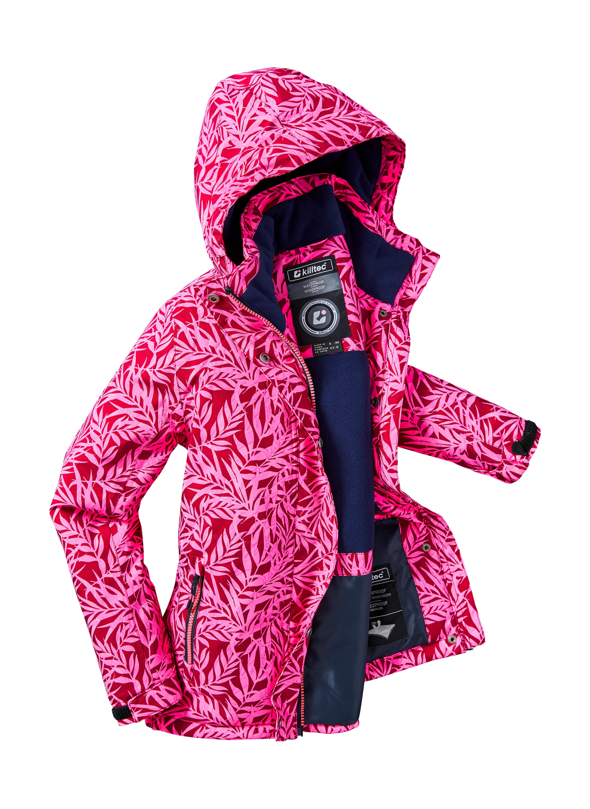 Killtec Funktionsjacke »KOW 355 GRLS JCKT«, Wasserdichte Mädchenjacke mit Kapuze, Schneefang und Fleece