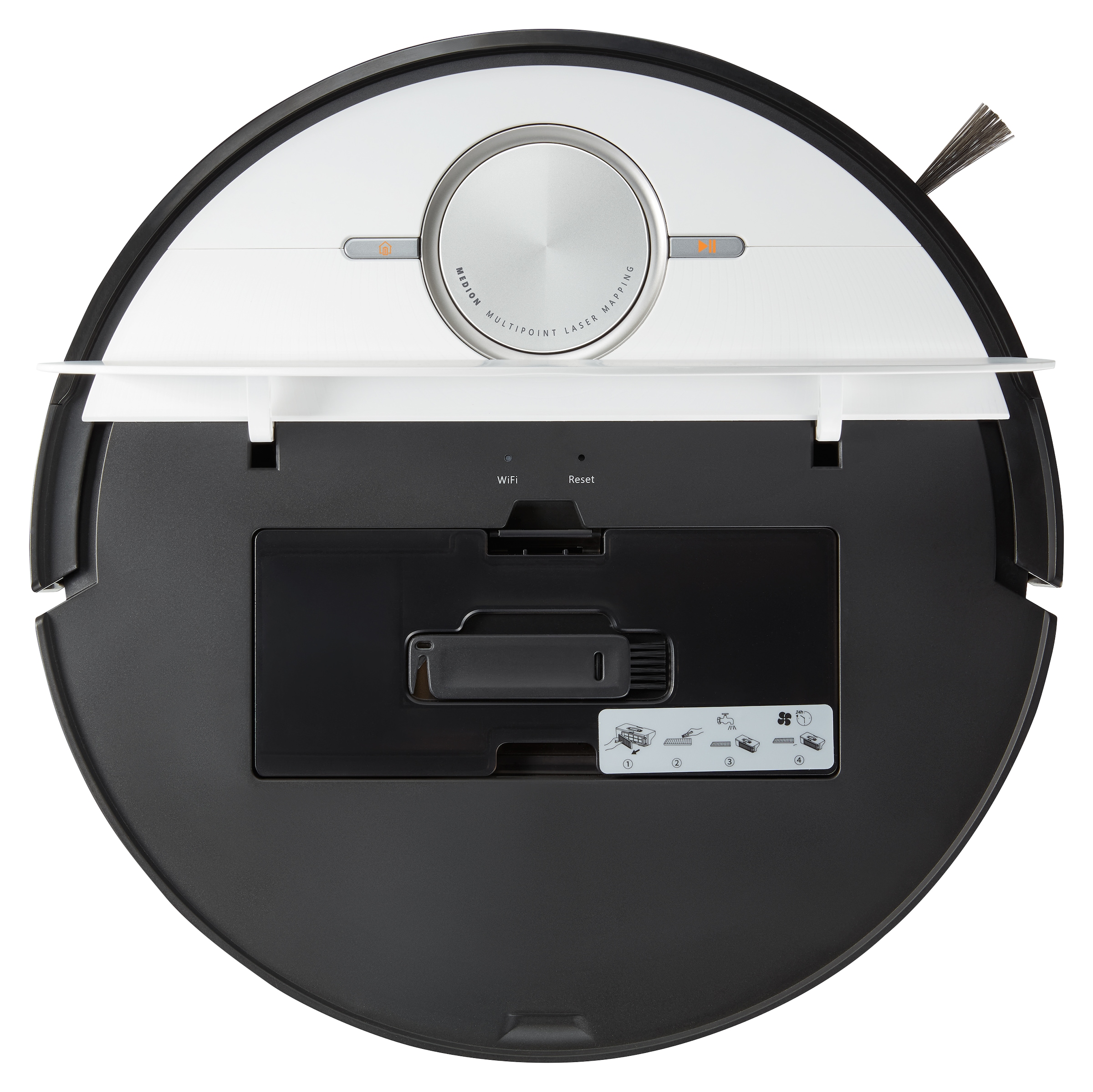 Medion® Saugroboter »X50 SW (MD 20004), Absaugstation, 8 kPa Saugleistung, Lasernavigation«, Teppicherkennung, No Go & Go Bereiche, App-Steuerung