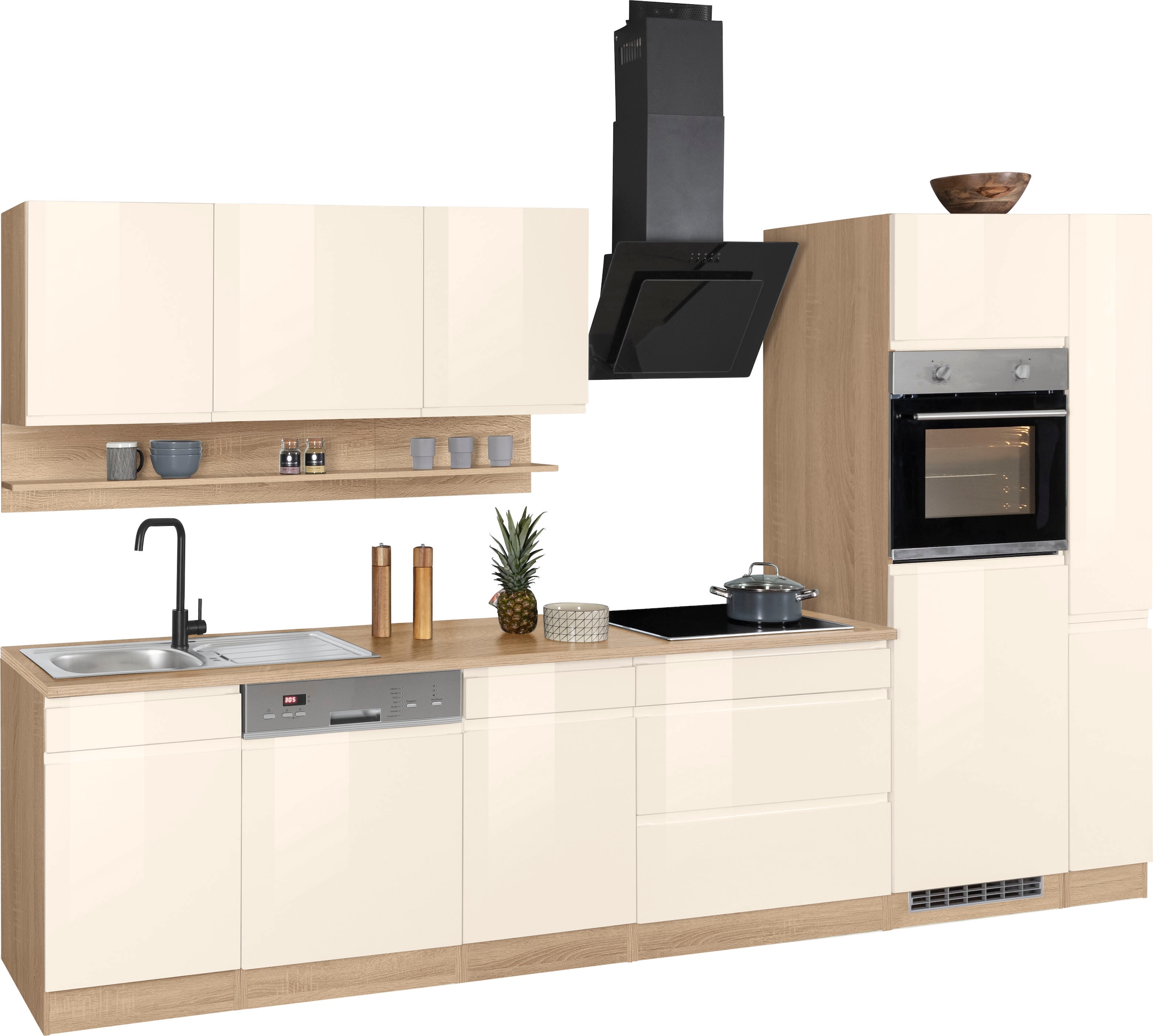 KOCHSTATION Küchenzeile »KS-Virginia«, Breite 330 cm, ohne E-Geräte