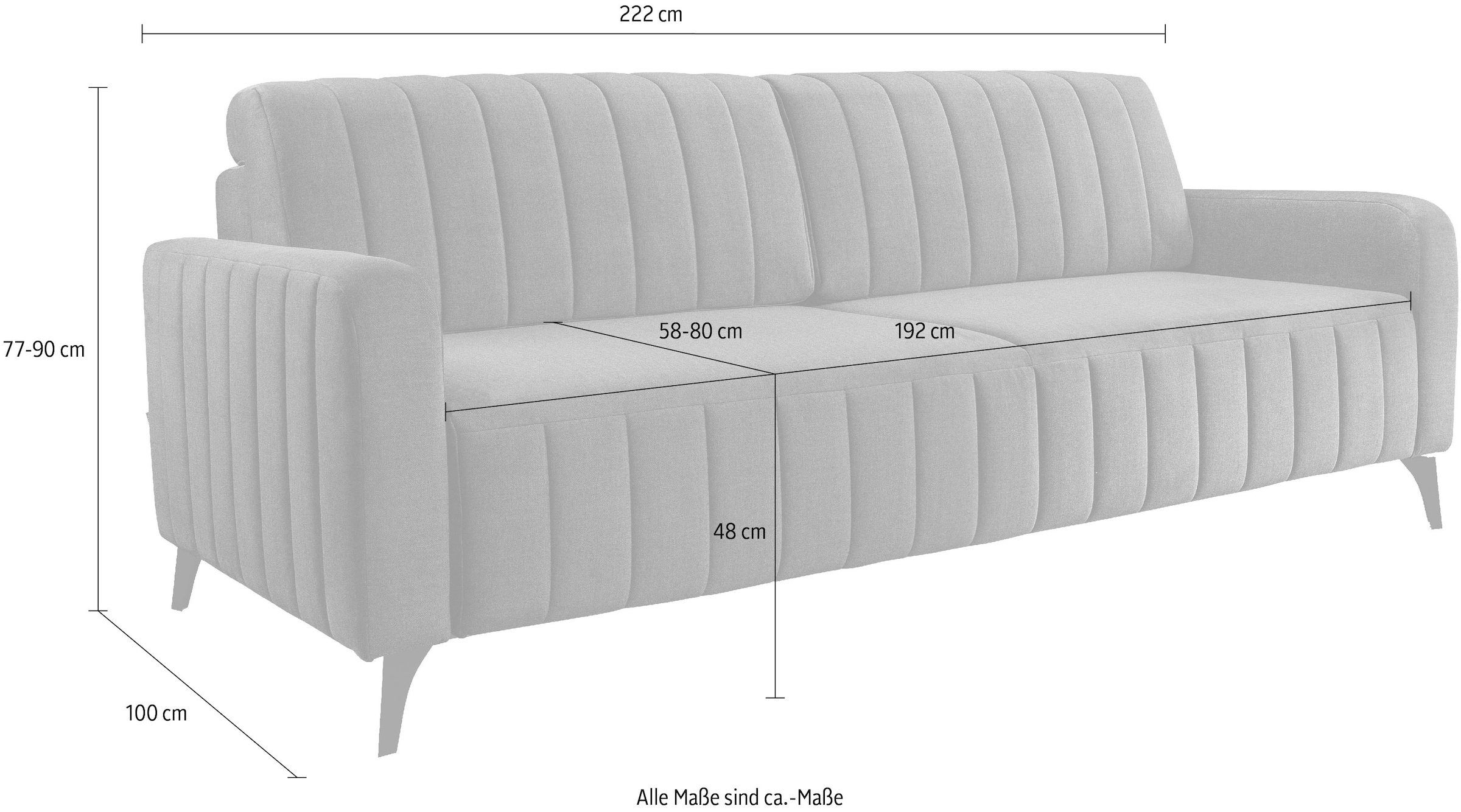 exxpo - sofa fashion 3-Sitzer »Grande, hochwertiges Schlafsofa aus Microvelours, OTTOs Choice«, mit Bettfunktion und Bettkasten, komfortabler Federkern