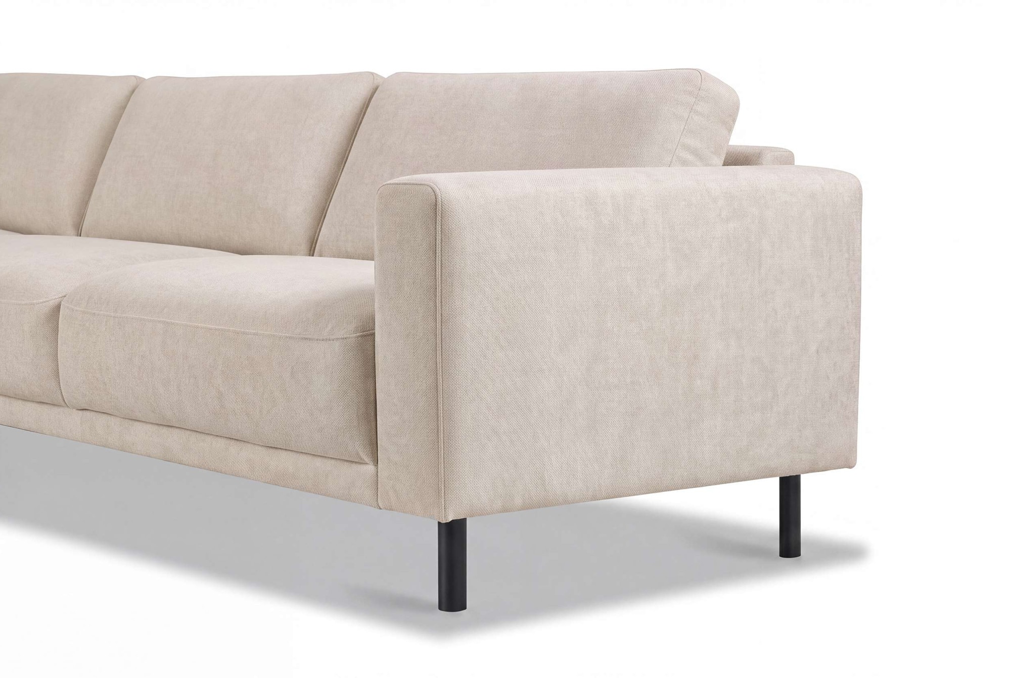 OTTO home Ecksofa »Sveeva, L-Form, B.288 cm, schwarze Metallfüße« langlebiger Strukturstoff, mit Wellenunterfederung, viele Farben