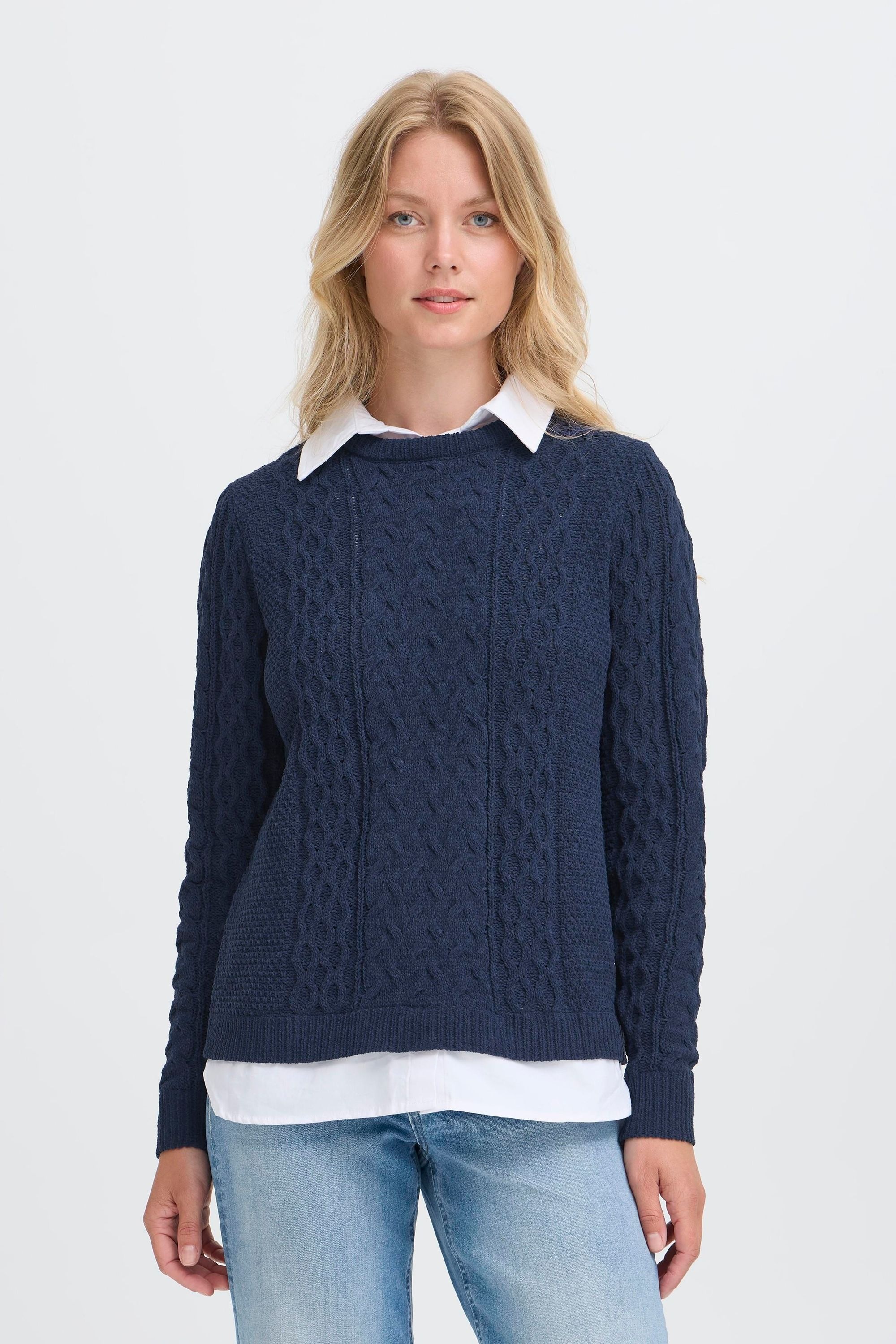 OXMO Strickfleece-Pullover »Strickpullover OXFSANVI PU 1«