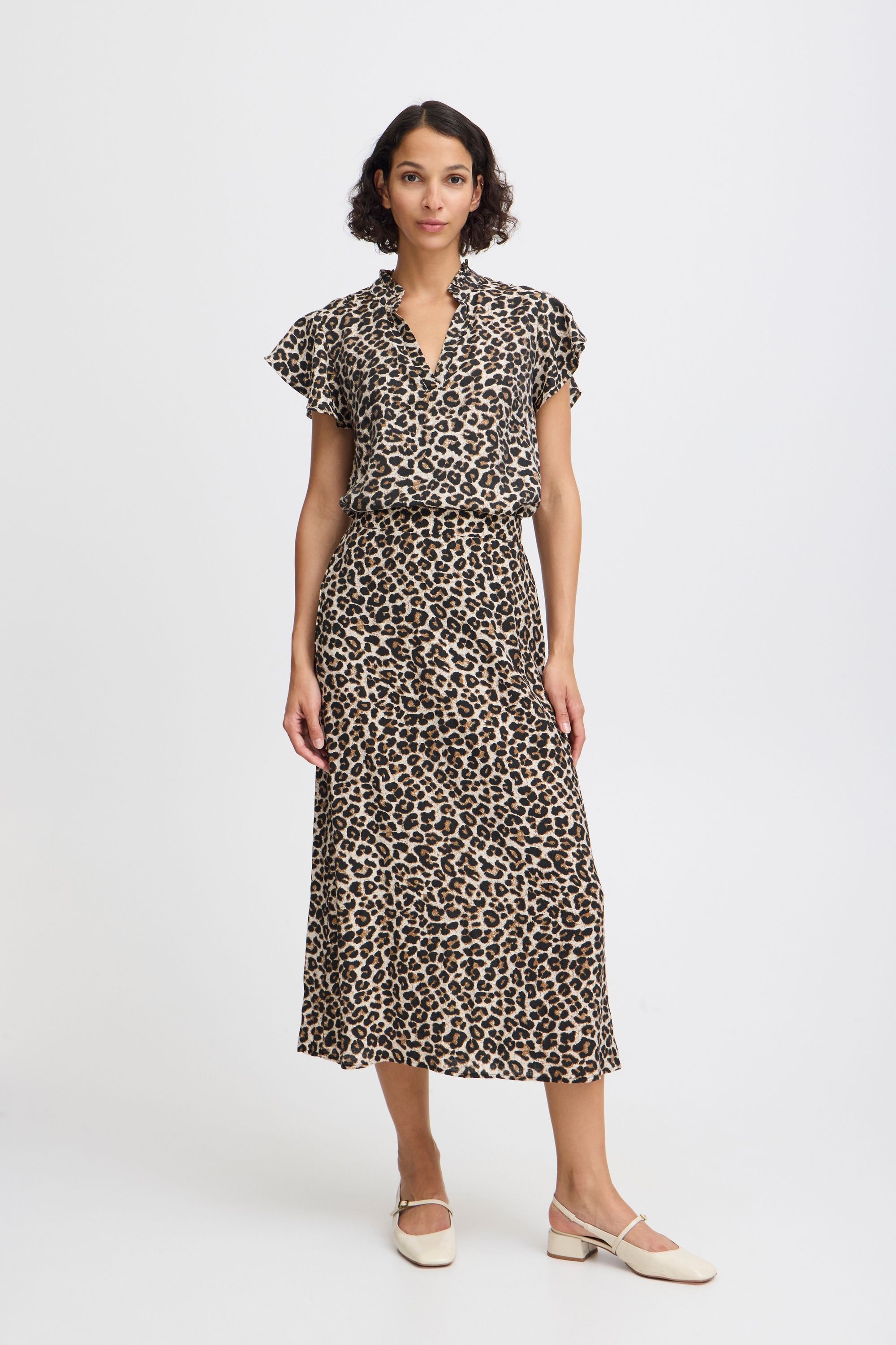 b.young Tunika »Kurzarmbluse BYHINVA LEOPARD BLOUSE 2 -«