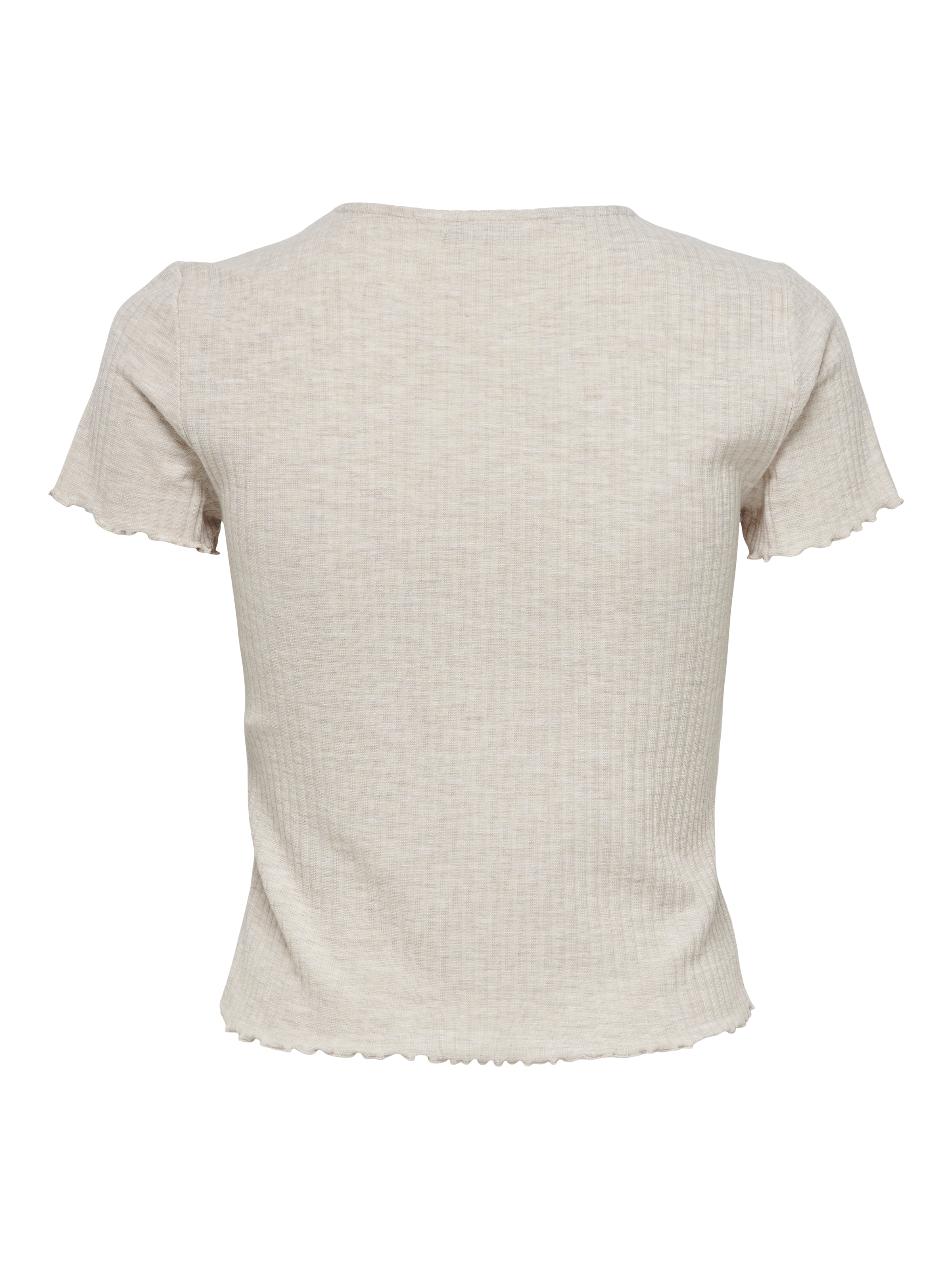 ONLY Rundhalsshirt »ONLEMMA S/S SHORT TOP NOOS JRS« Rundhals, modisch, regular fit, gewellter Abschluss, unifarben