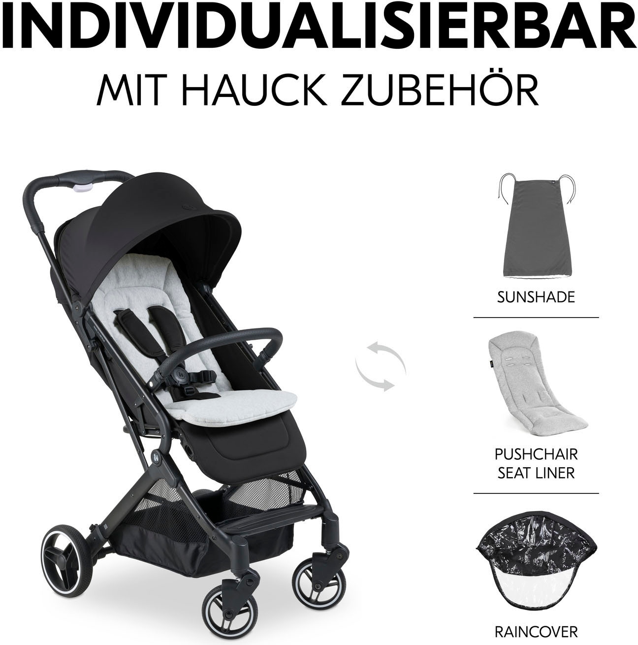 Hauck Kinder-Buggy »Travel N Care Plus, black«, 22 kg