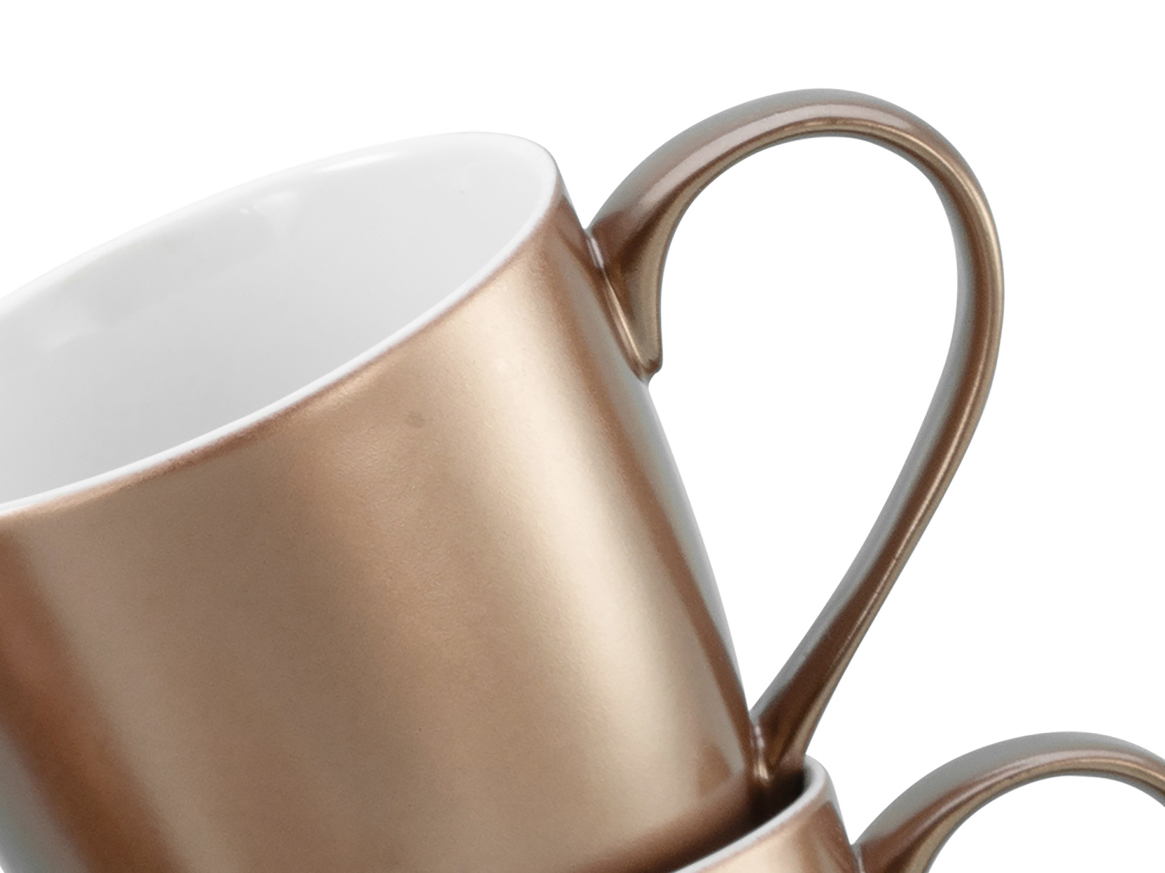 CreaTable Becher »Golden Days Weiß, Becherset, 6-tlg.« Goldfarbene Spezialglasur