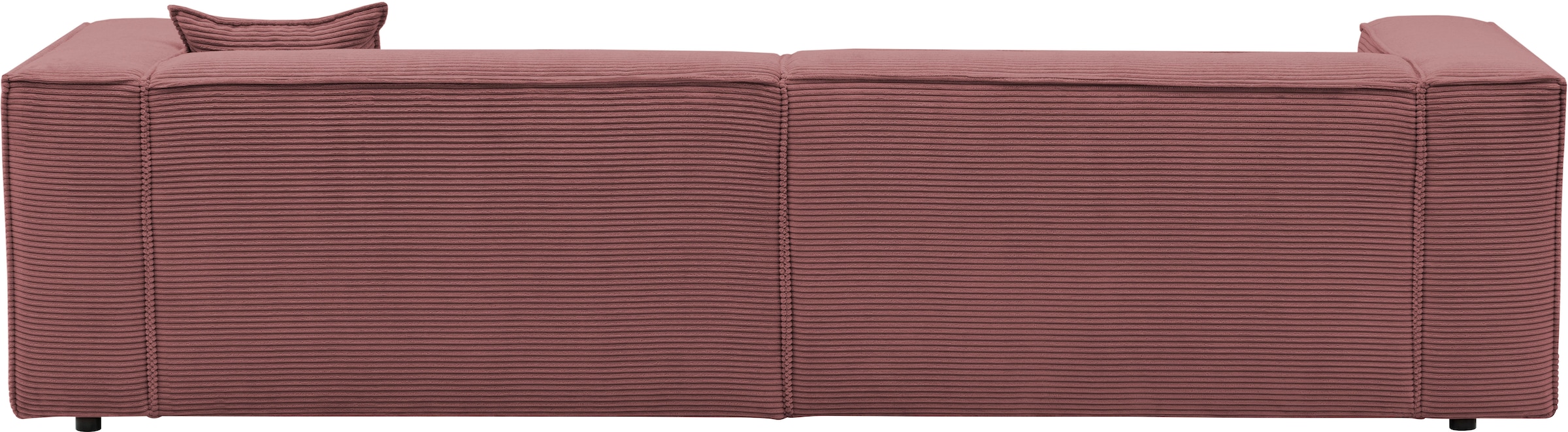 LeGer Home by Lena Gercke 3-Sitzer »PIARA, Couch mit Kedernaht, Sofa in Cord oder Leinenoptik«, schwarze Füße, bequemer Sitzkomfort
