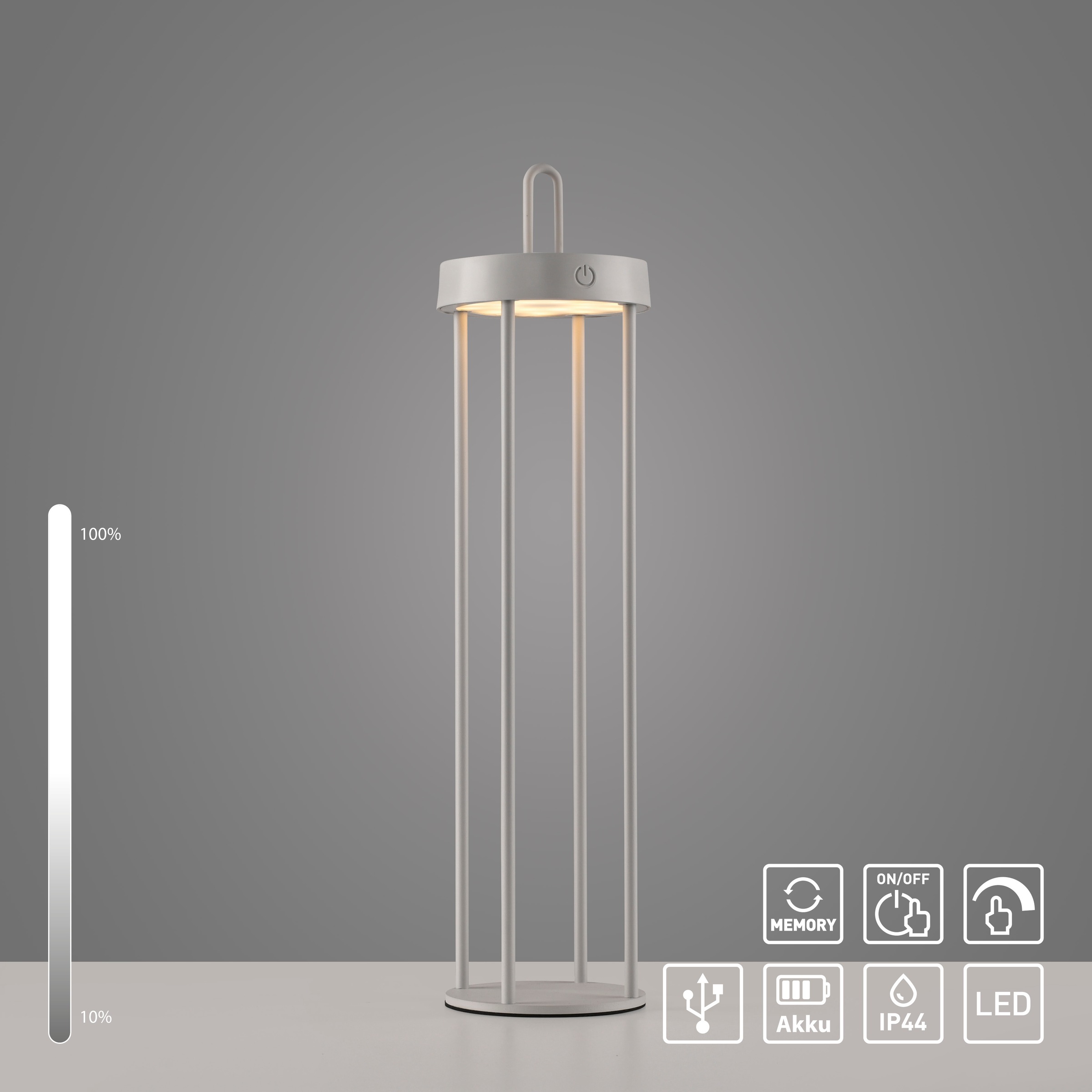 JUST LIGHT Stehlampe »ANSELM«, 1 flammig, Leuchtmittel LED-Modul | LED fest integriert, Akkuleuchte