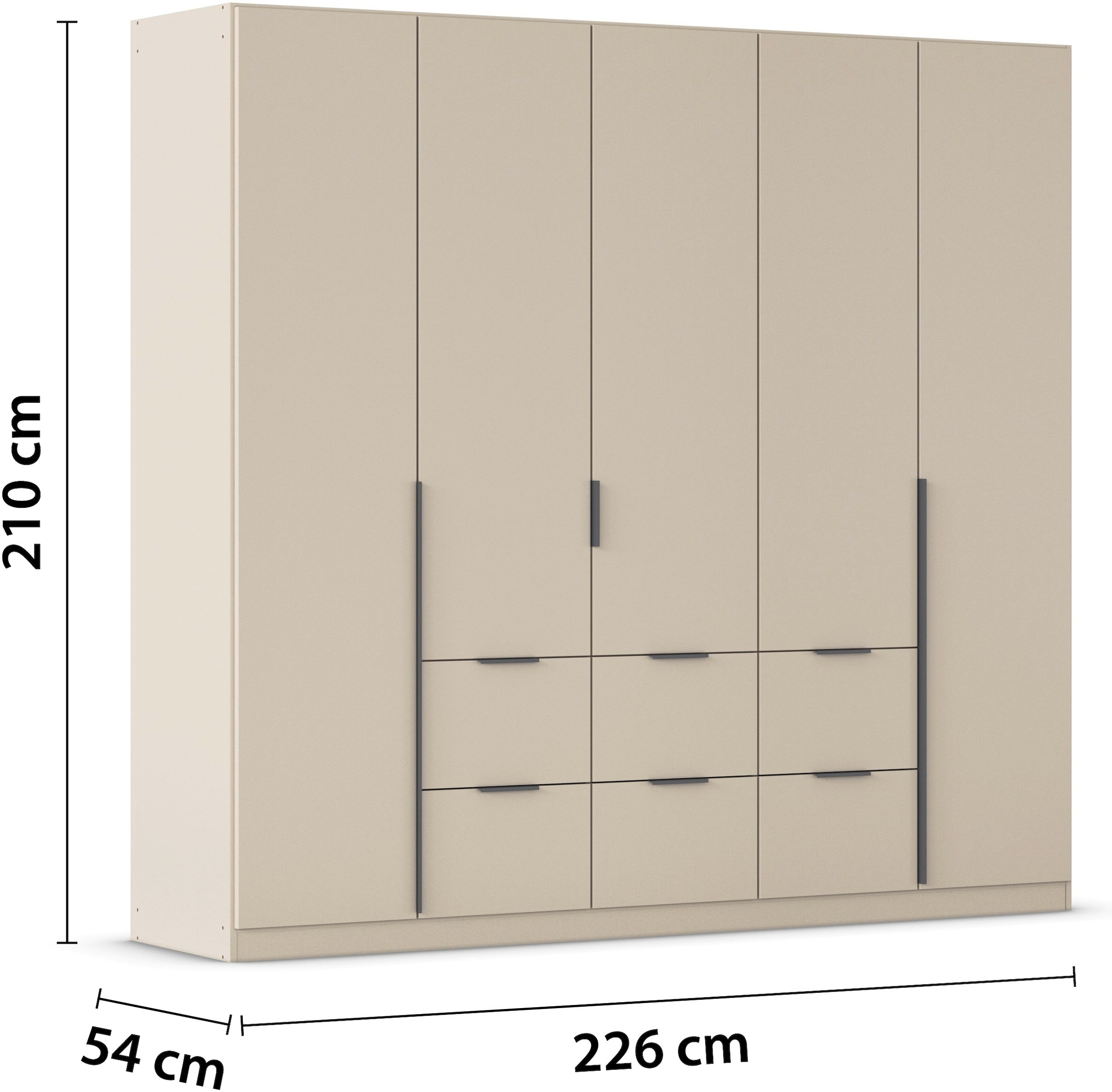 rauch Drehtürenschrank »Kleiderschrank Schrank Garderobe AGORDO mit Dekor- oder Hochglanzfront«, (in zwei Griff-Farben mit Dekor- oder Hochglanzfront), mit Außenschubkästen, in 6 Breiten und 2 Höhen MADE IN GERMANY