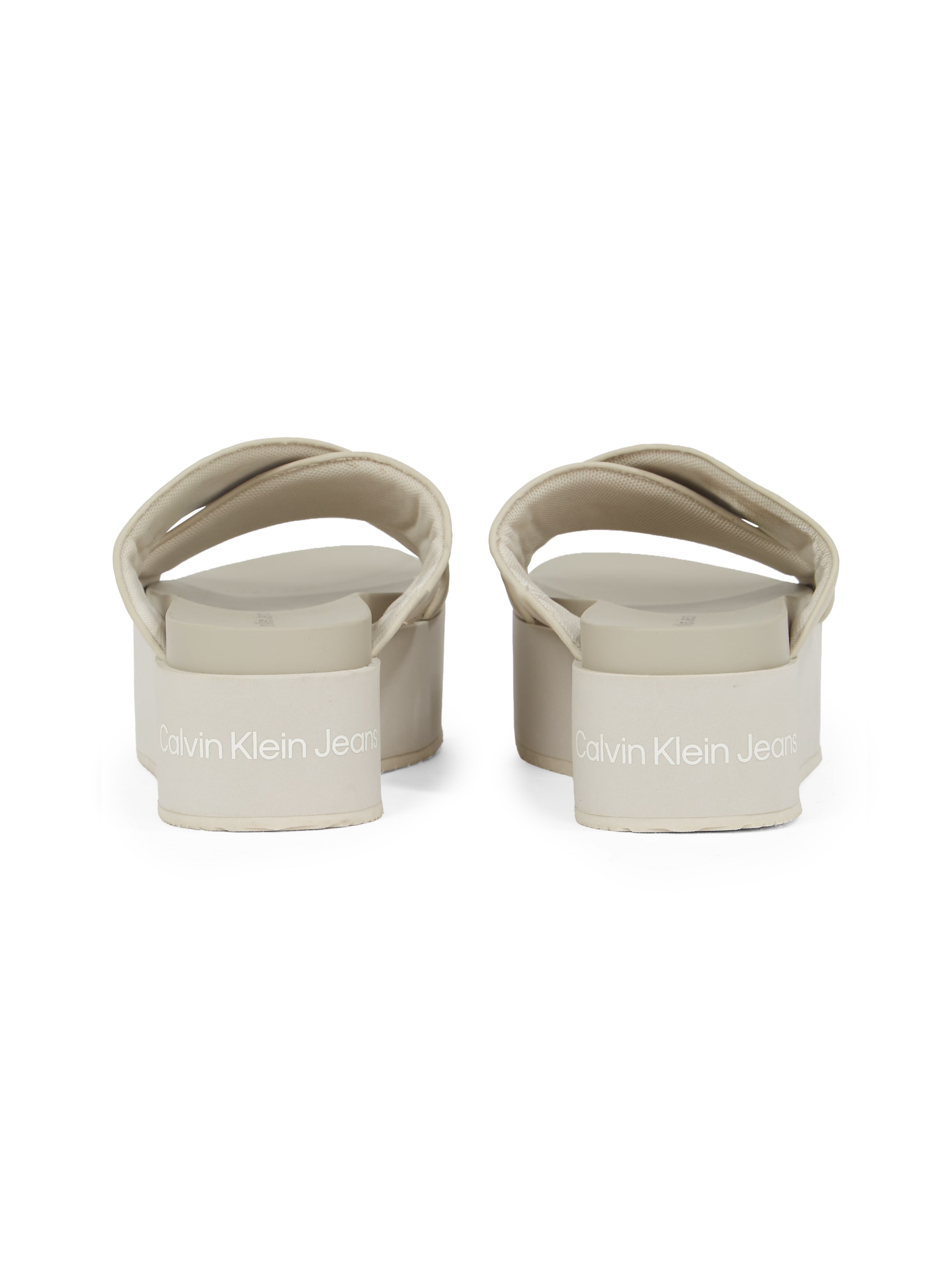 Calvin Klein Jeans Pantolette »FLATFORM CROSS MG UC«, Plateau, Sommerschuh, Schlappen mit Kreuzbandage
