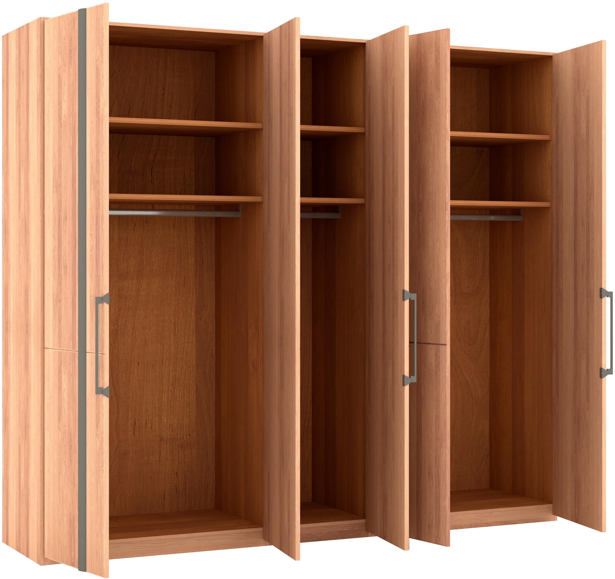 Musterring Drehtürenschrank »Sorrent, Kleiderschrank, teilmassiv Eiche«, (mit Türdämpfern, in 5 Breiten & 2 Höhen, extra Böden, MADE IN GERMANY), Türen in Eiche massiv mit Absetzung in Schiefer, verschiedene Maße