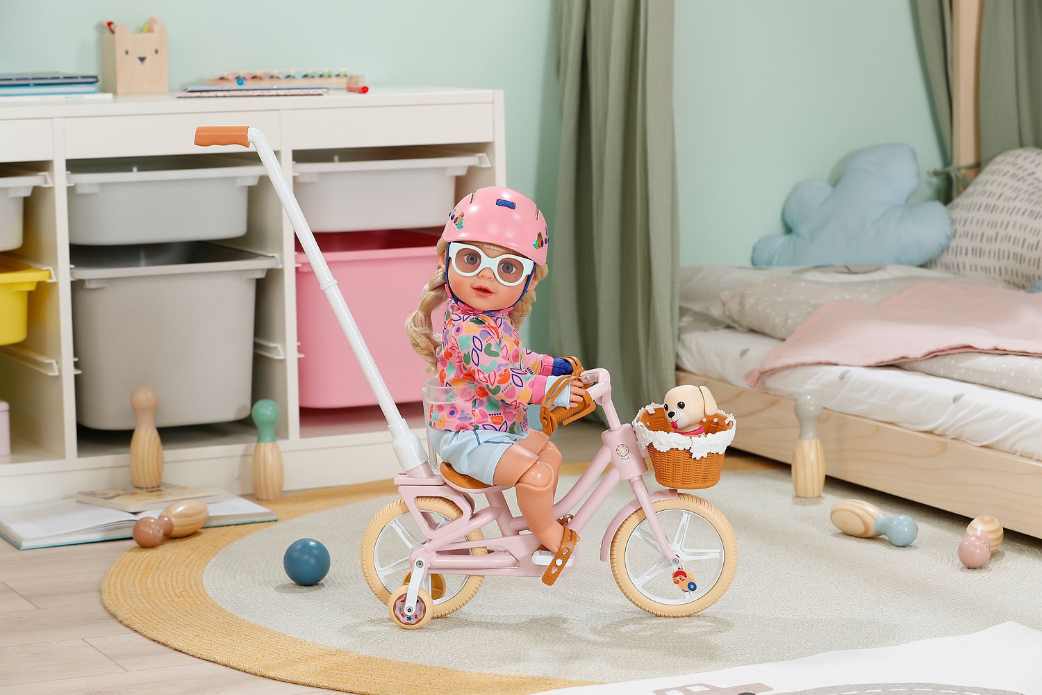 Baby Born Puppen Fahrzeug »Fahrrad« mit Welpe Lucky