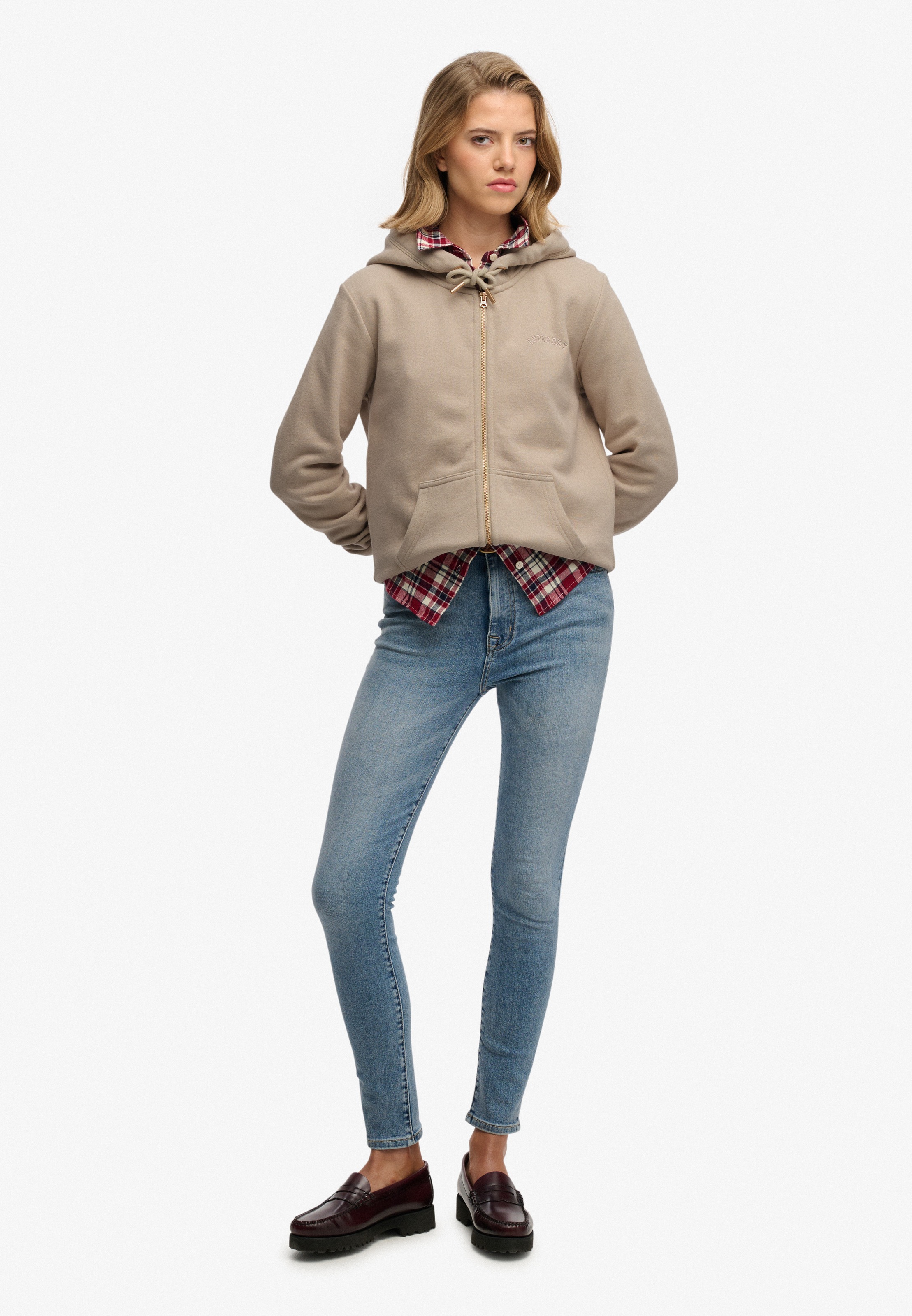 Superdry Kapuzensweatjacke »Essential Logo Ziphood Hb« Mit Logostickerei