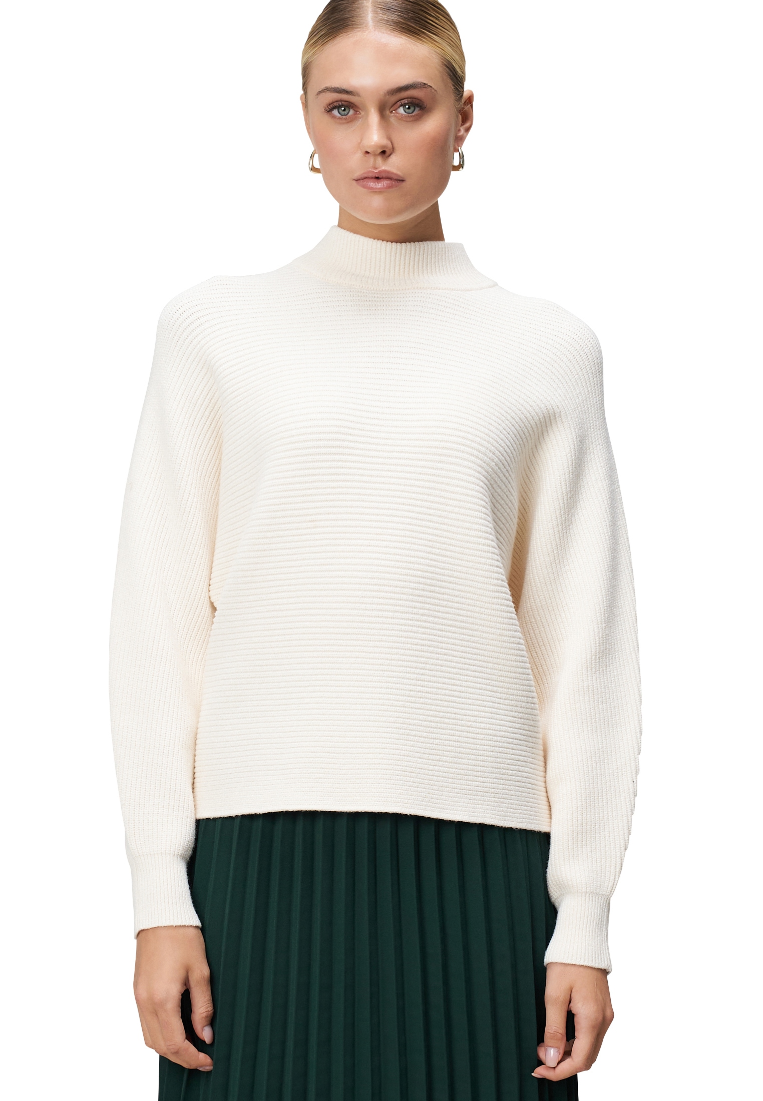 Zero Rundhalspullover »Pullover mit Strukturmuster«