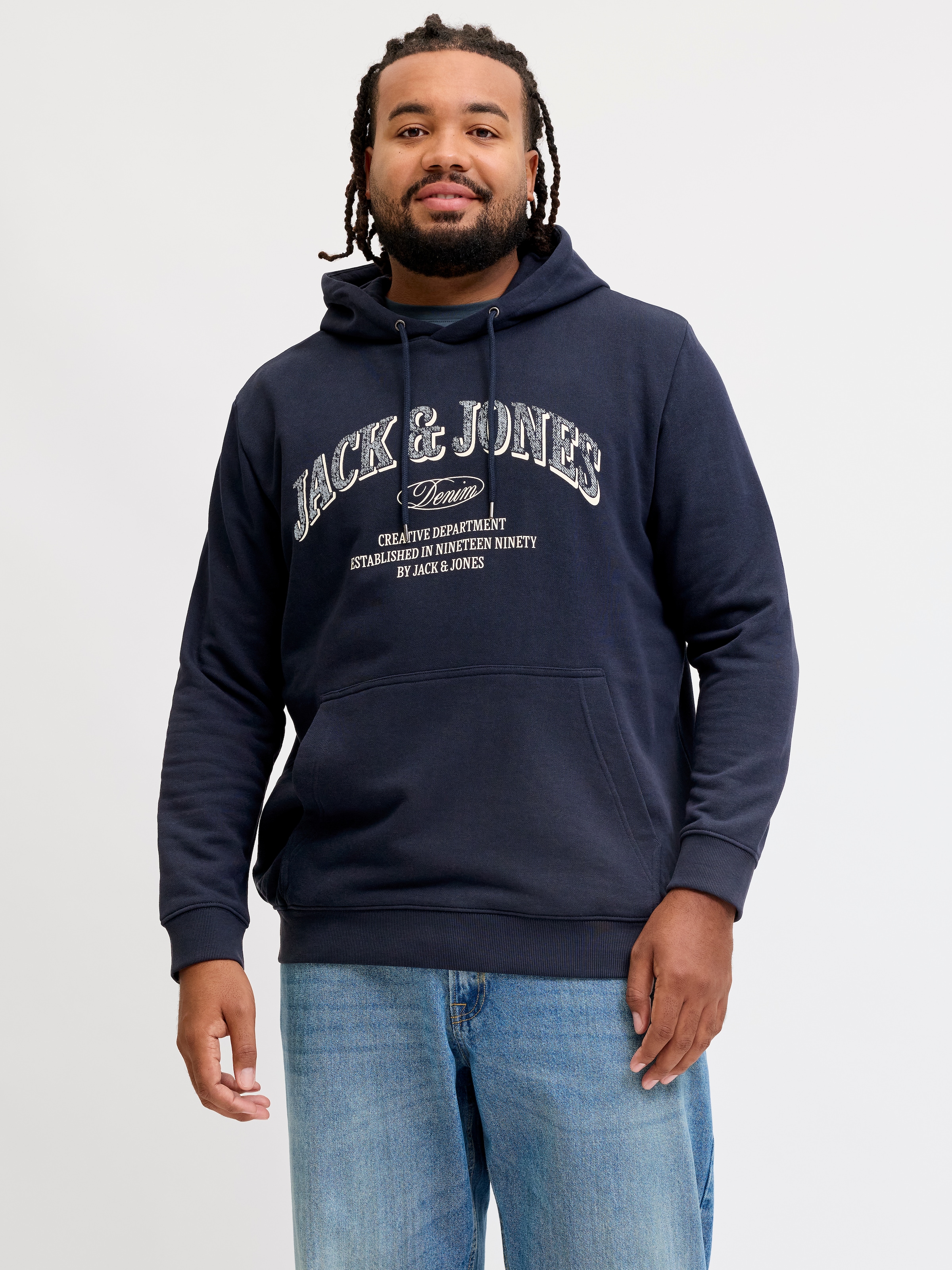 Jack & Jones PlusSize Kapuzensweatshirt »JJEDENVER LOGO SWEAT HOOD SN PLS«
