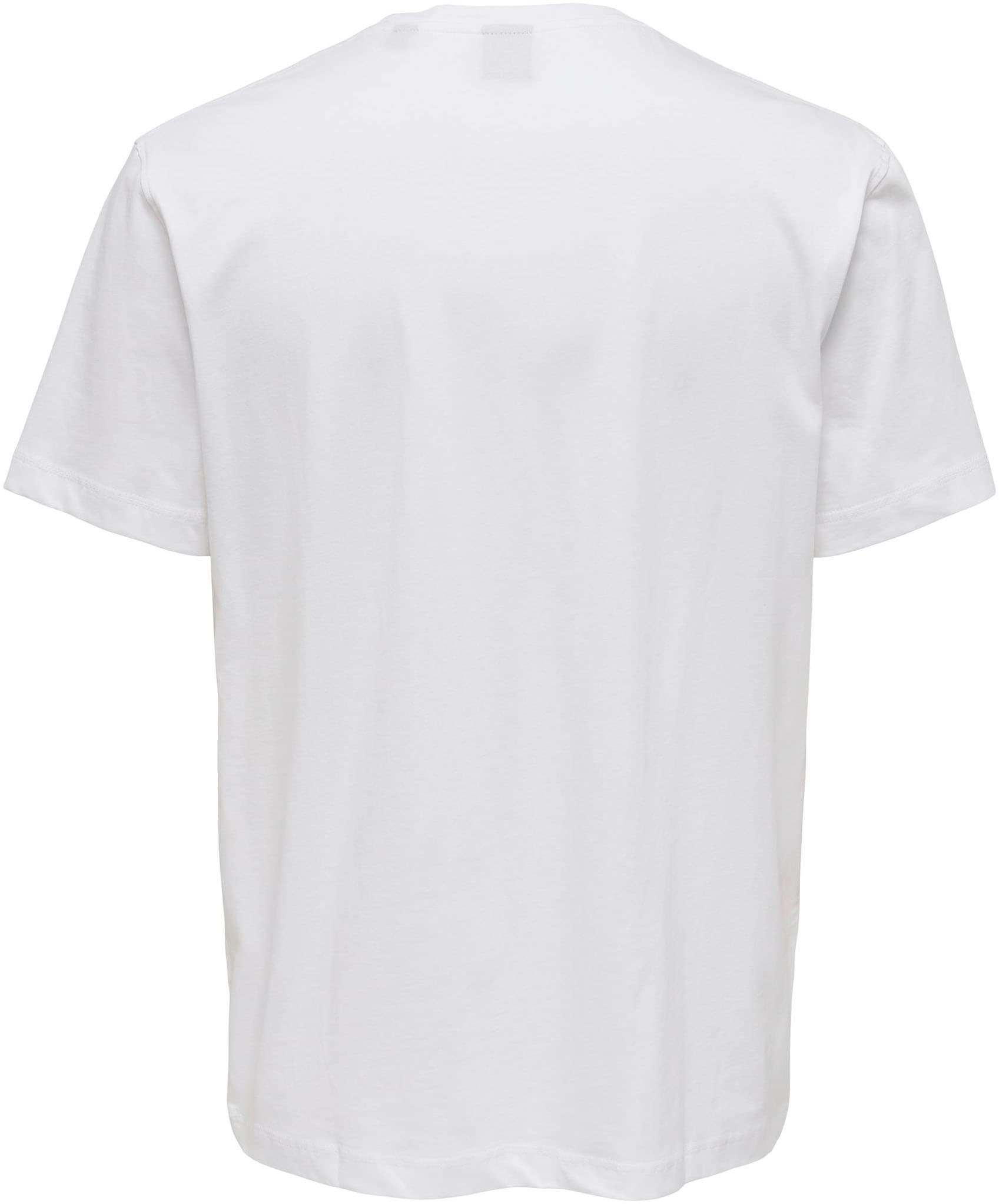 ONLY & SONS Rundhalsshirt »ONSMAX LIFE REG SS STITCH TEE«