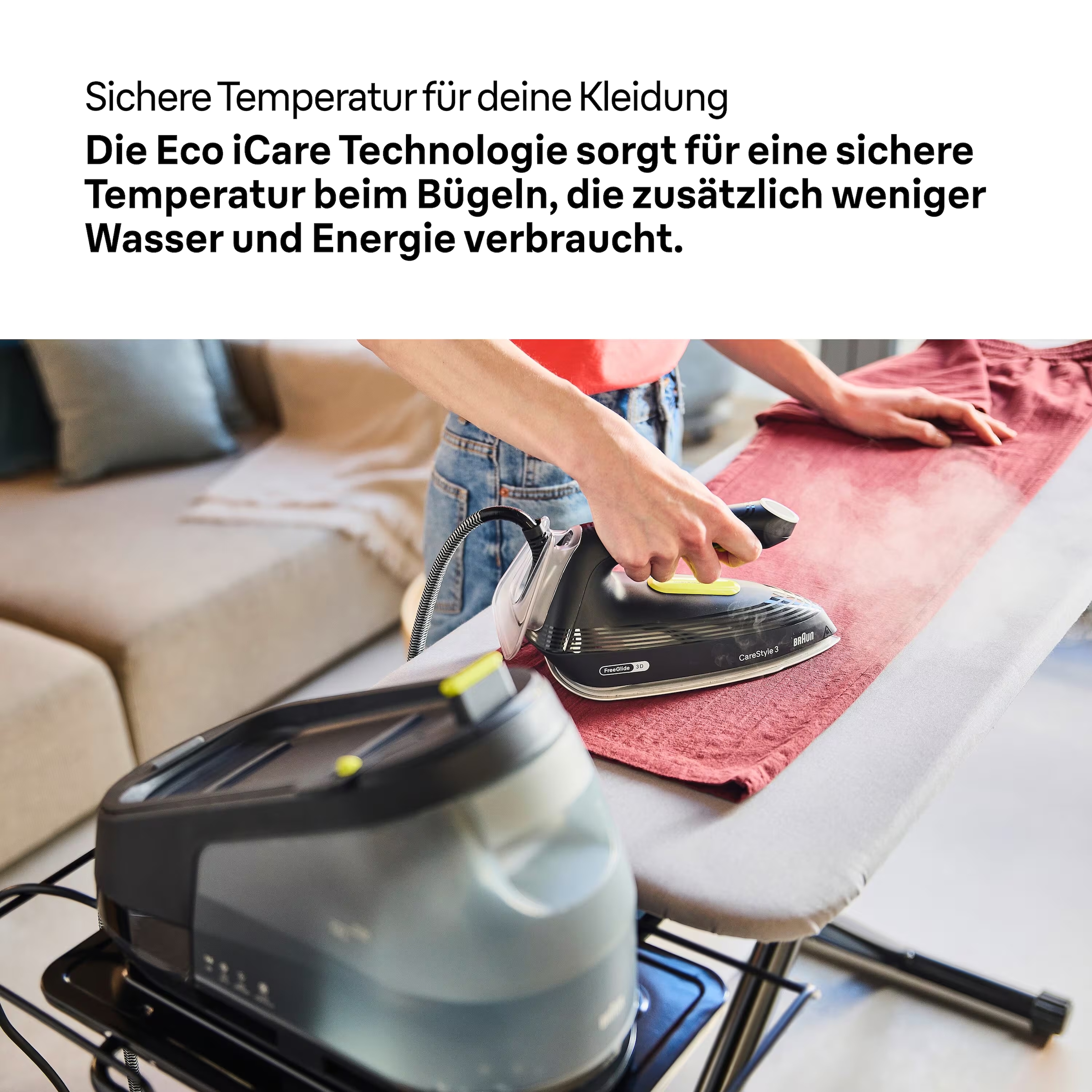 Braun Dampfbügelstation »CareStyle 3 IS 3257 BK - 7,5 bar, 500 g Dampfstoß, 1,8 l Wassertank,« 1.800 ml Wassertank