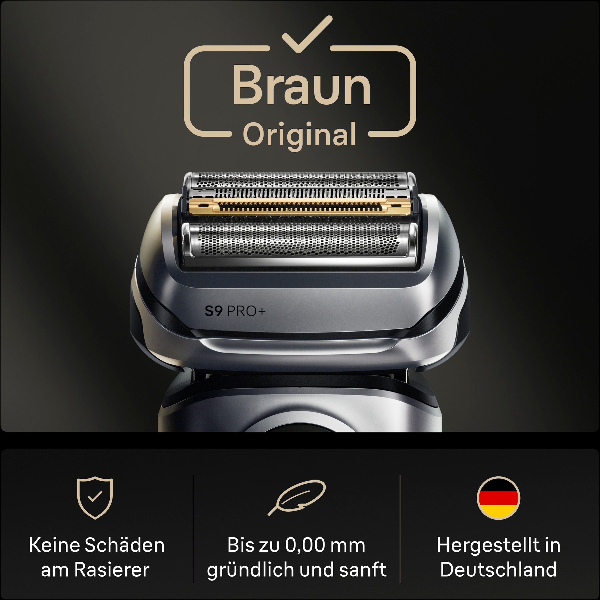 Braun Ersatzscherkopf »Series 9 96M« Kompatibel mit allen Braun Series 9 Rasierern, ORIGINAL vom Hersteller