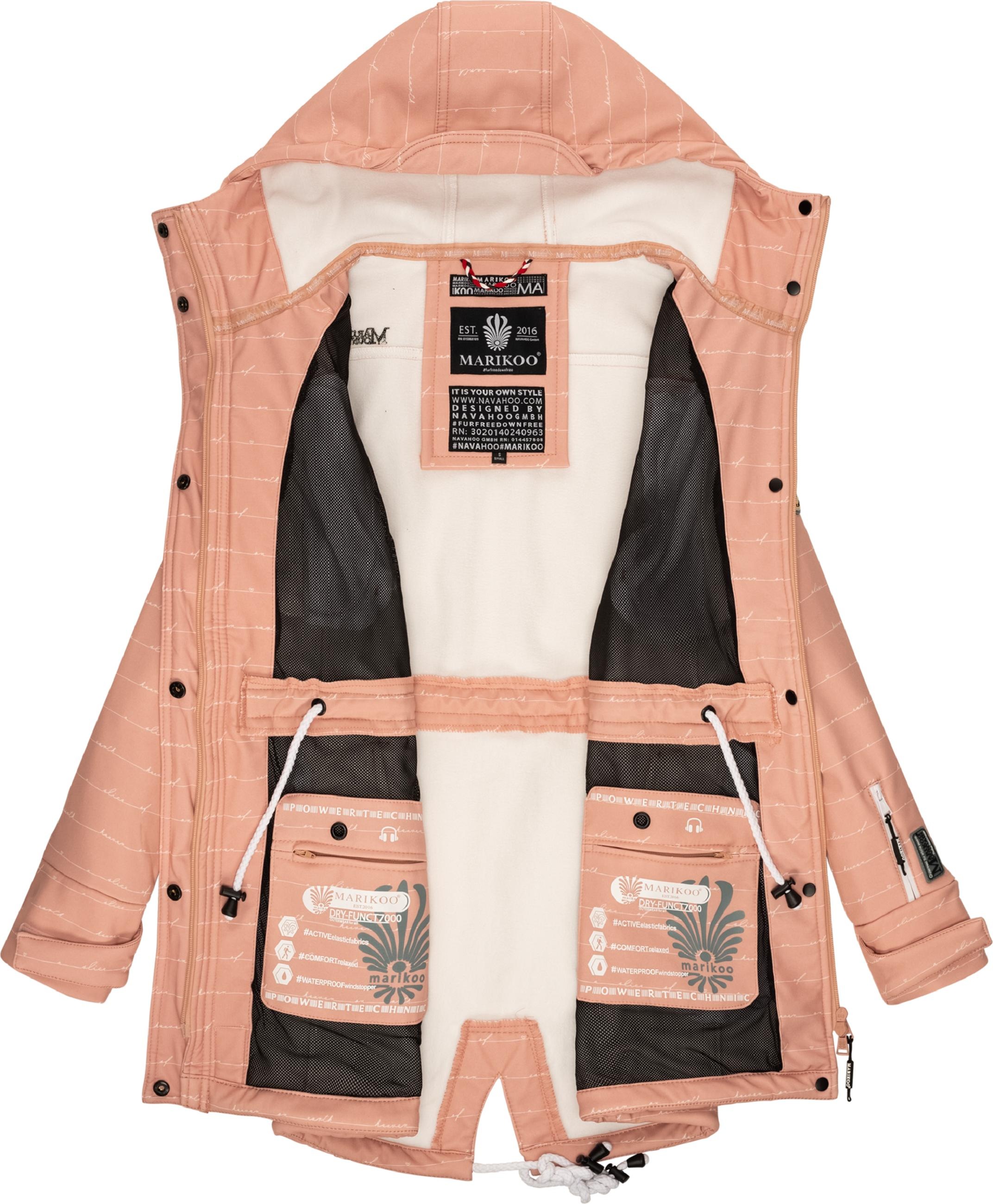 Marikoo Funktionsparka »Funktionsmantel Zimtzicke«, mit Kapuze, Wasserdichter Softshell Parka mit Kapuze