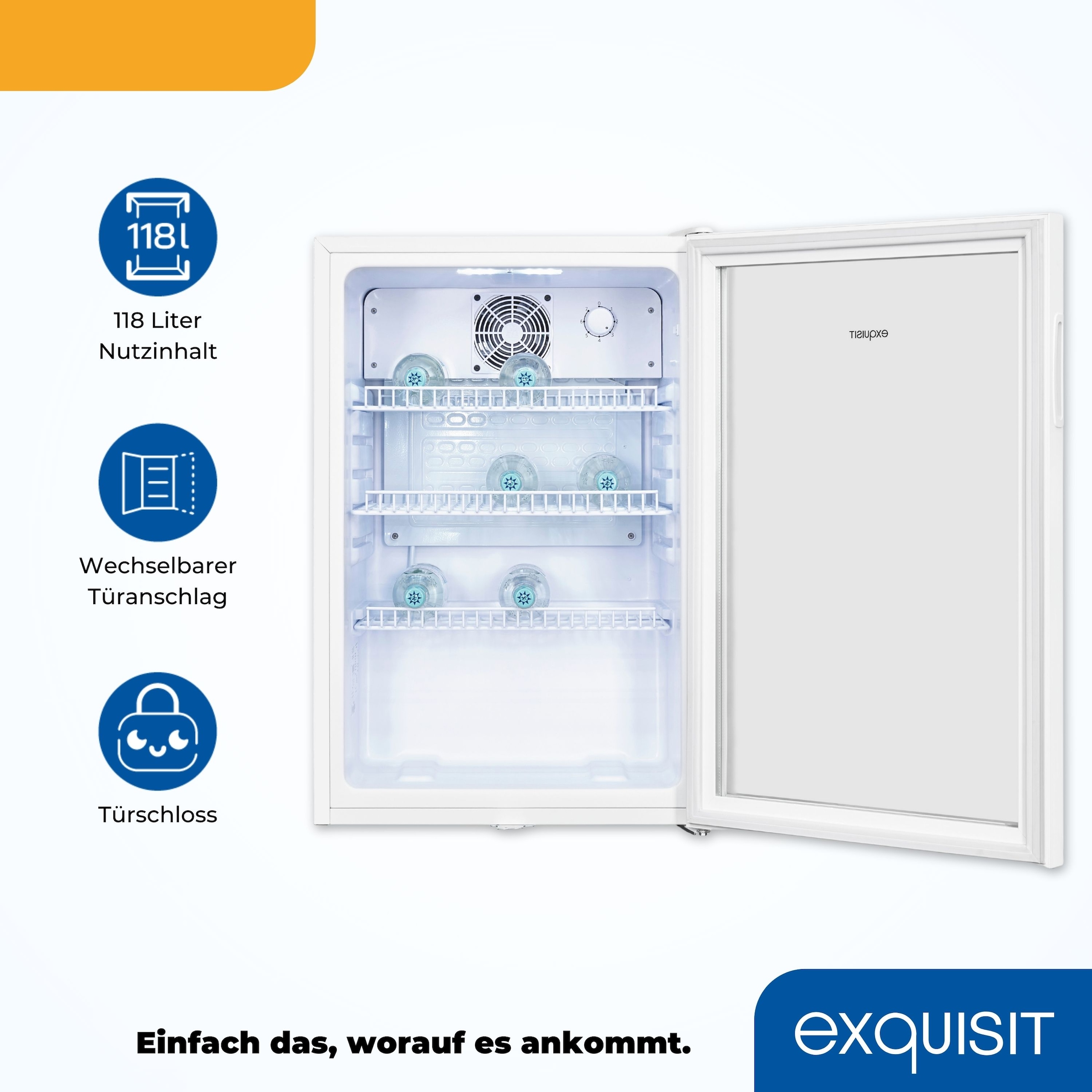 exquisit Getränkekühlschrank »GKS120-GT-160C weiss«