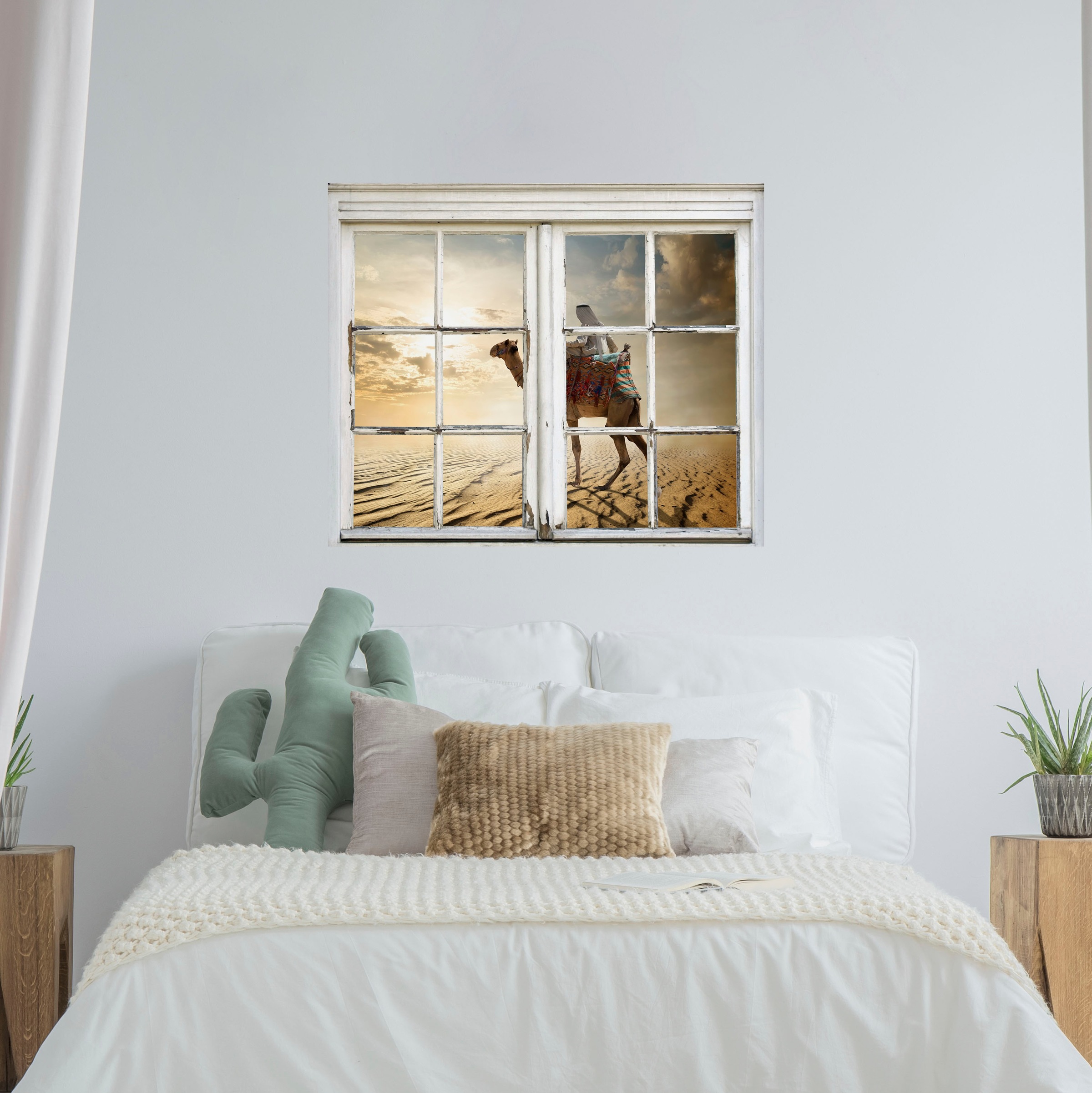 queence Wandsticker »Kamel in Wüste«, Wandsticker, Wandbild, selbstklebend, 3D, Fenster