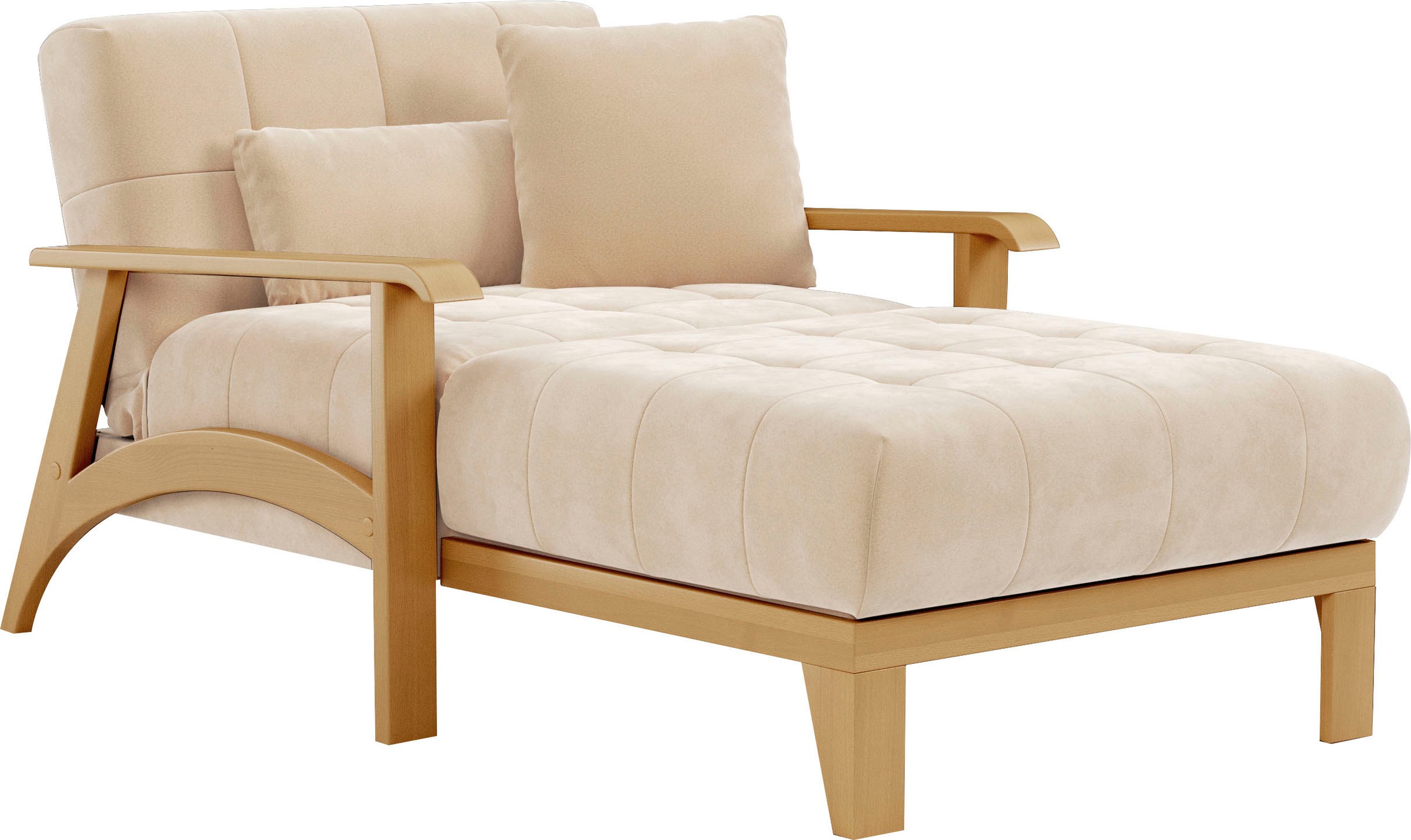 sit&more Recamiere »Billund« Armlehnen aus eichefarbigem Buchenholz, verschiedene Bezüge und Farben