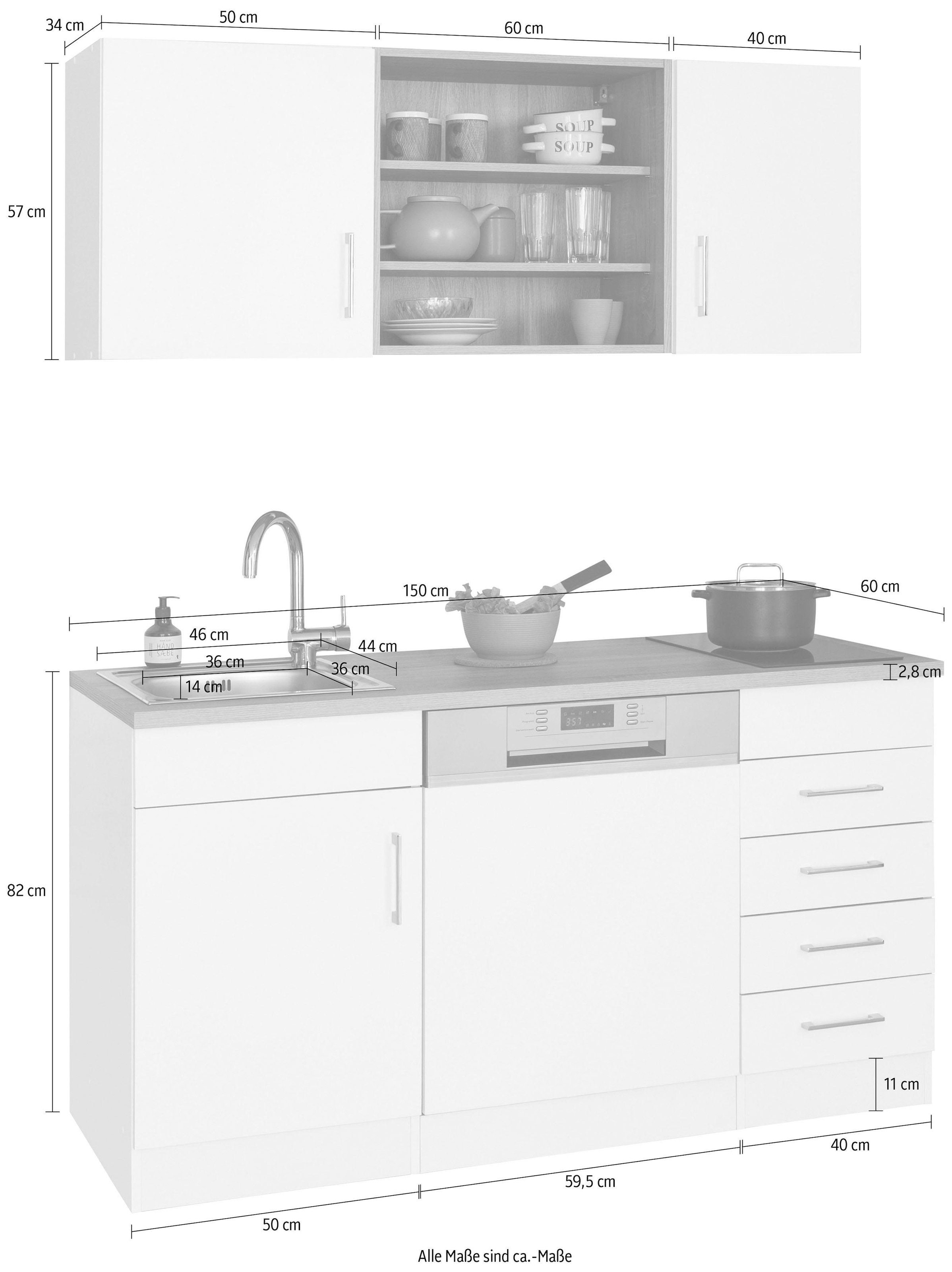 HELD MÖBEL Küche »Mali«, Breite 150 cm, mit E-Geräten im OTTO Online Shop