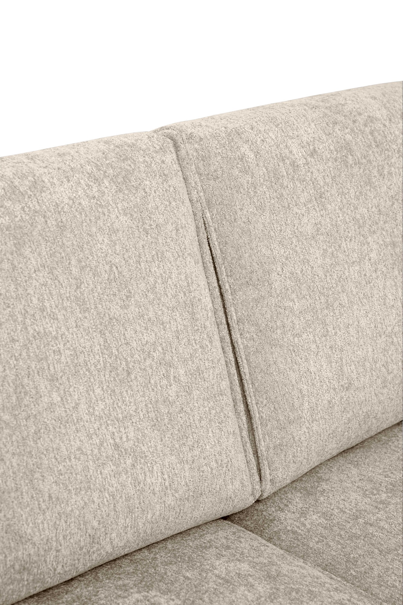 Places of Style Ecksofa »Polsterecke Oland, Struktur, Flachgewebe, Luxus-Microfaser, Boucle«, L-Form, 289 cm, Wellenunterfederung, Skandi-Design, Metallfüße