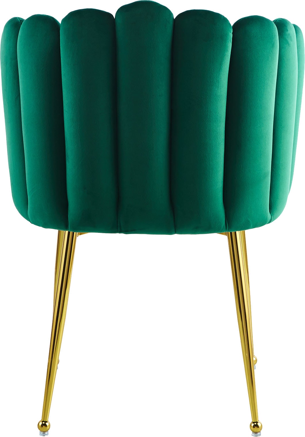 Kayoom Polsterstuhl »Stuhl Muna 125, TOPSELLER!ausgefallene Rücken-/Armlehne in Muschelform« () 1 Stk.ausgefallen geflochtene Rückenlehne, Samtbezug, goldene Beine