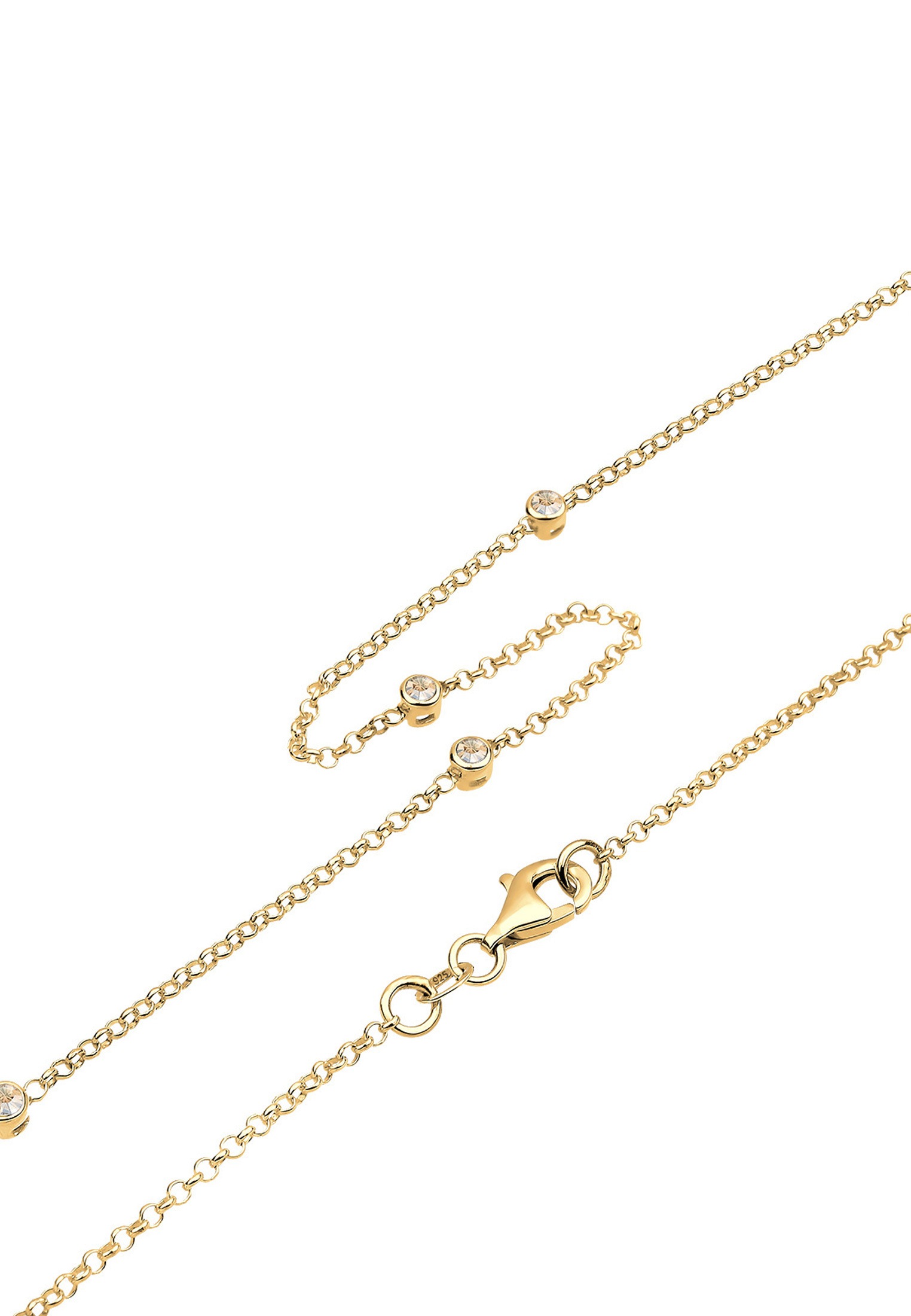 Elli Silberkette »Halskette Solitär Basic Kristalle 925 Silber«