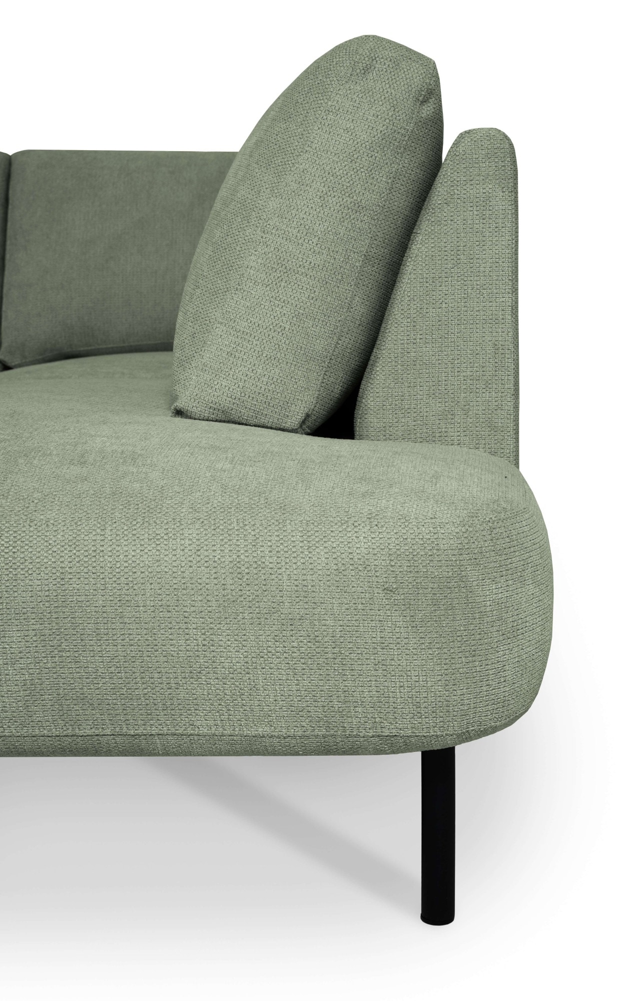 OTTO home Wohnlandschaft »Cesola« in weichem Chenille-Stoff, Breite 327 cm, mit schwarzen Metallfüßen