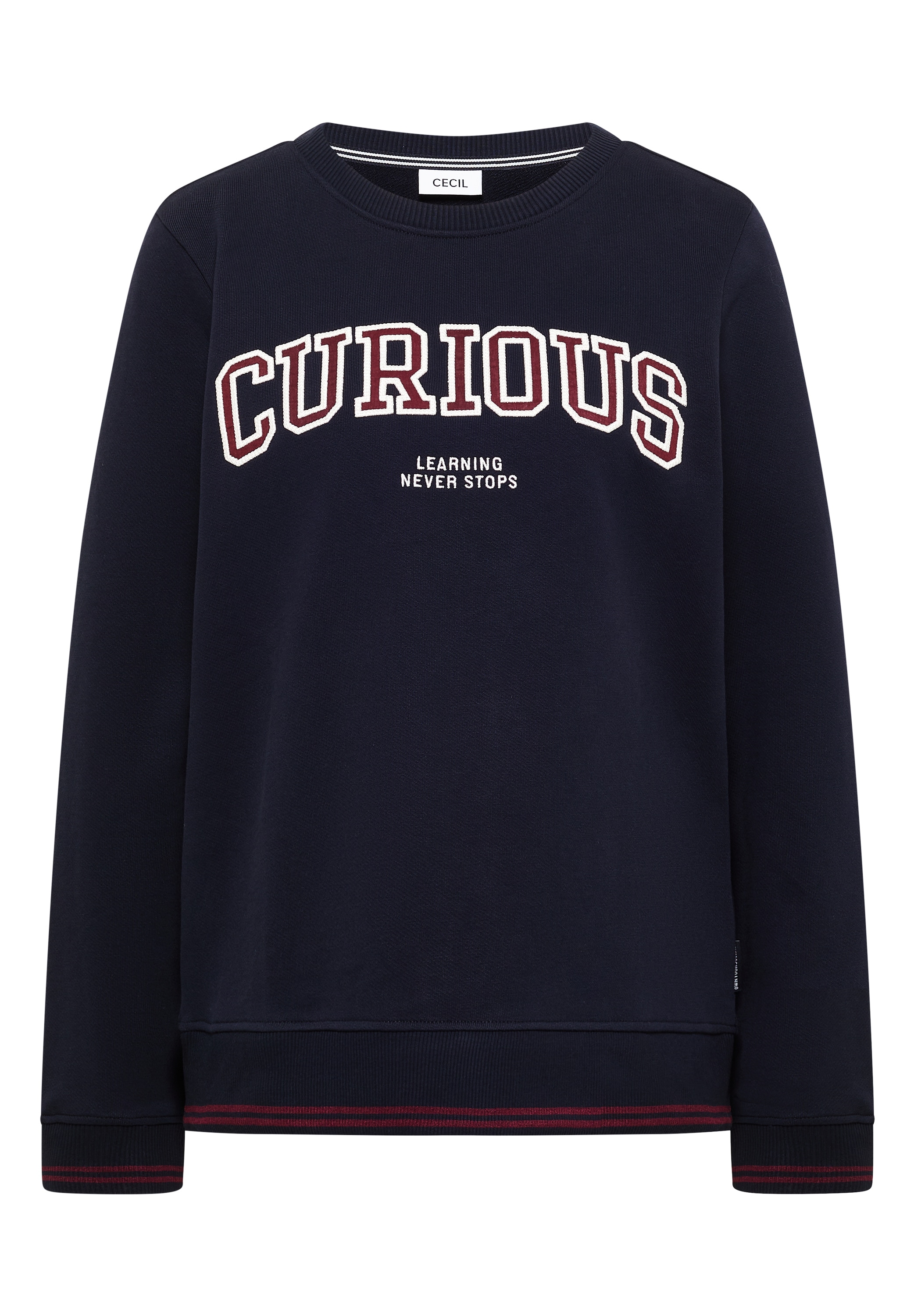 Cecil Sweater , mit Rundhals und Stickerei
