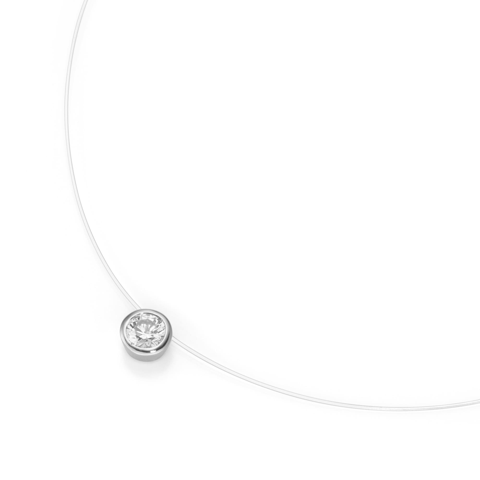 Smart Jewel Collier »Collier schwebender Stein, Zirkonia, Silber 925«