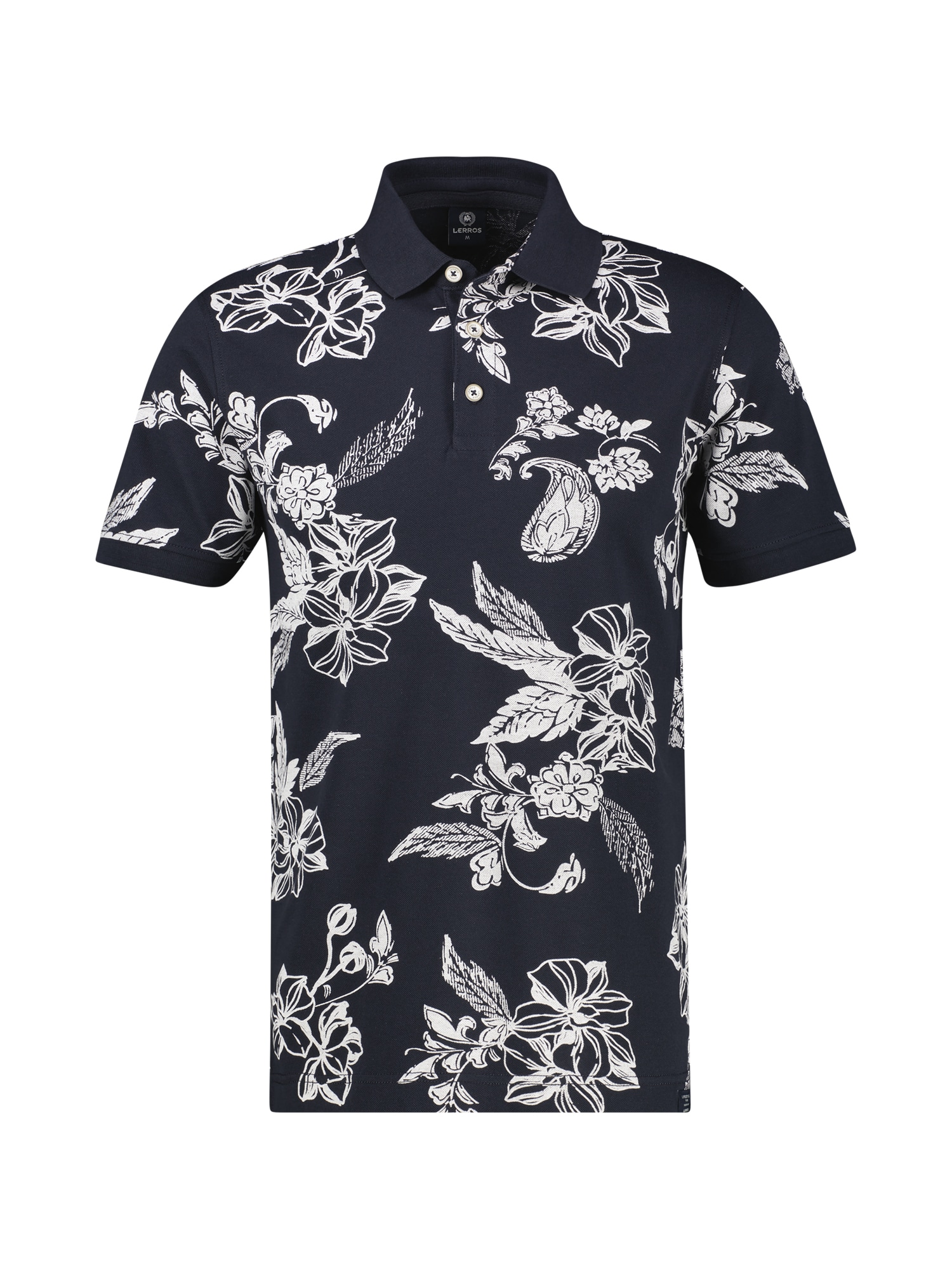 LERROS Poloshirt »Poloshirt mit floralem All-over-Print, 100 % Baumwolle«