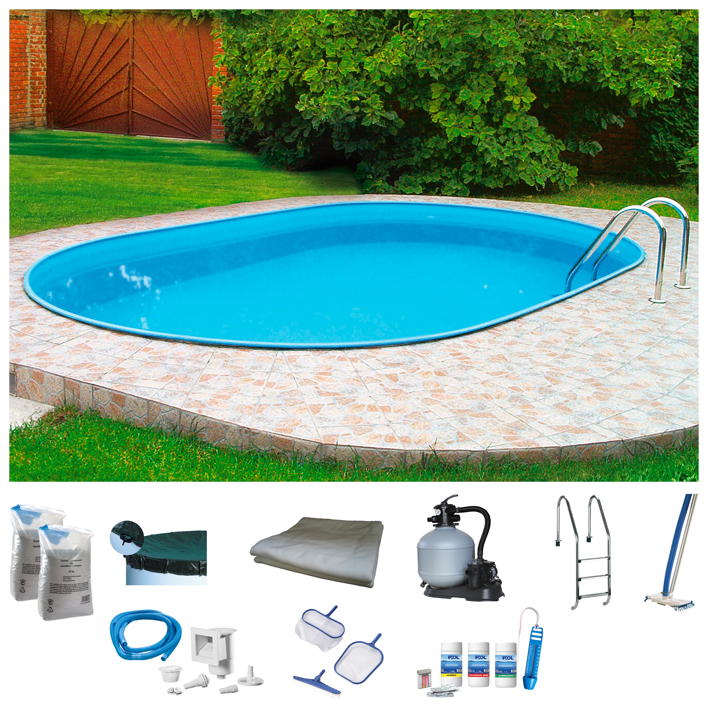 MyPool Ovalpool, (Set), 10-tlg., BxLxH: 400x800x135 cm