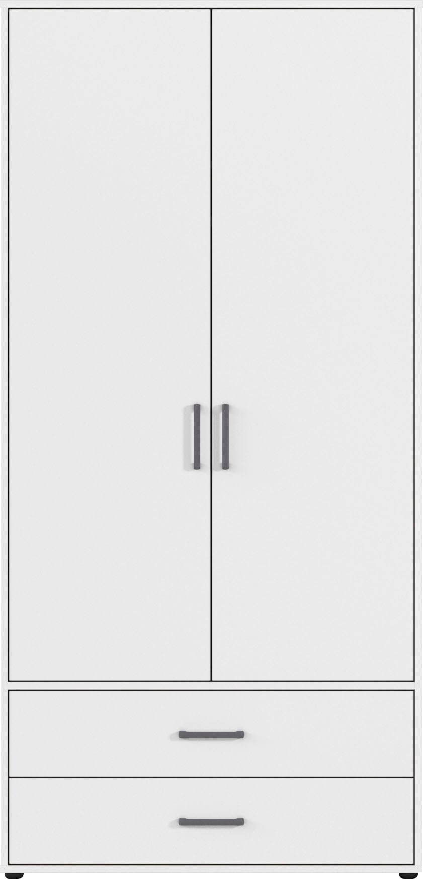 rauch Drehtürenschrank »Kleiderschrank Schrank Garderobe Wäscheschrank VOYAGER« in 3 verschiedenen Ausstattungen BASIC/CLASSIC/PREMIUM,  mit 2 modernen Griffvarianten, mit Außenschubladen MADE IN GERMANY
