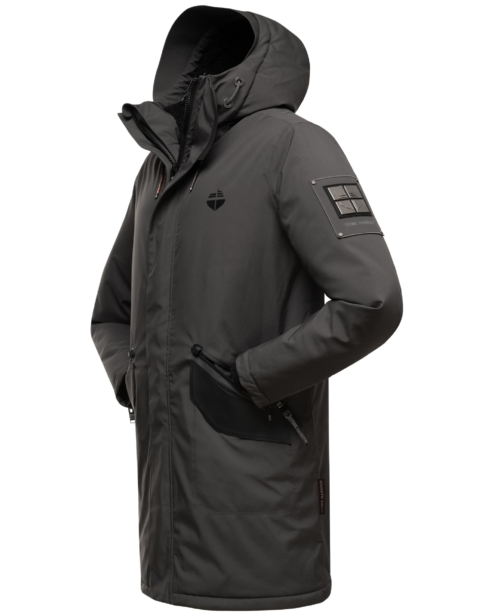 Stone Harbour Wintermantel »Wintermantel Ragaan«, modischer Herren Winterparka mit Teddyfell Futter