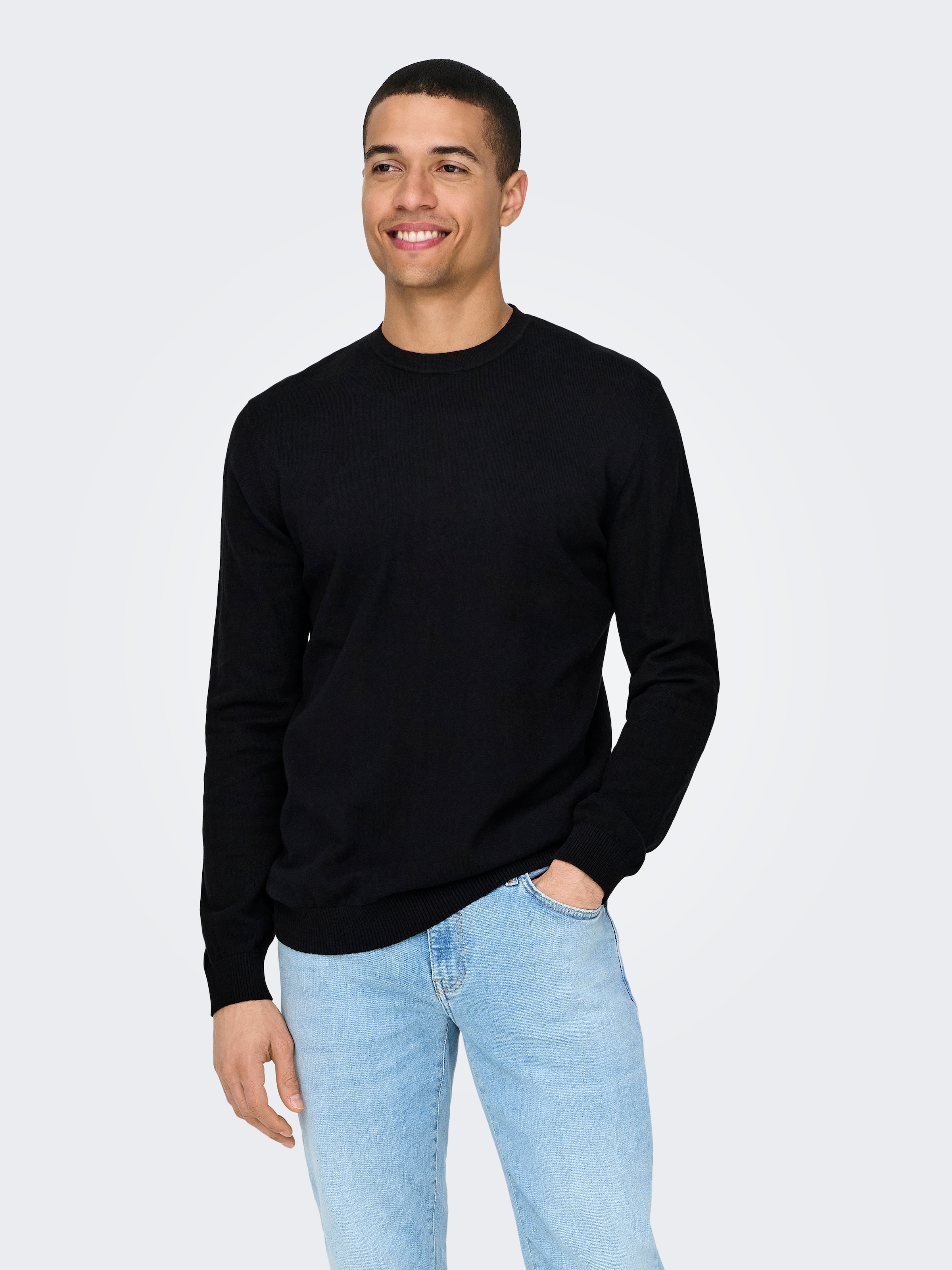 ONLY & SONS Strickpullover »ONSLOUI REG 12 MEL CREW KNIT NOOS«
