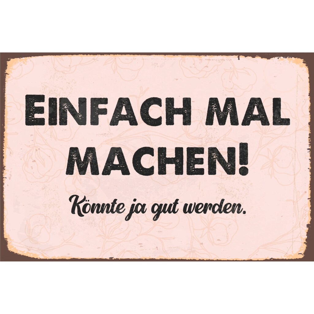 queence Metallbild »Einfach machen«, Schriftzüge, (1 St.)