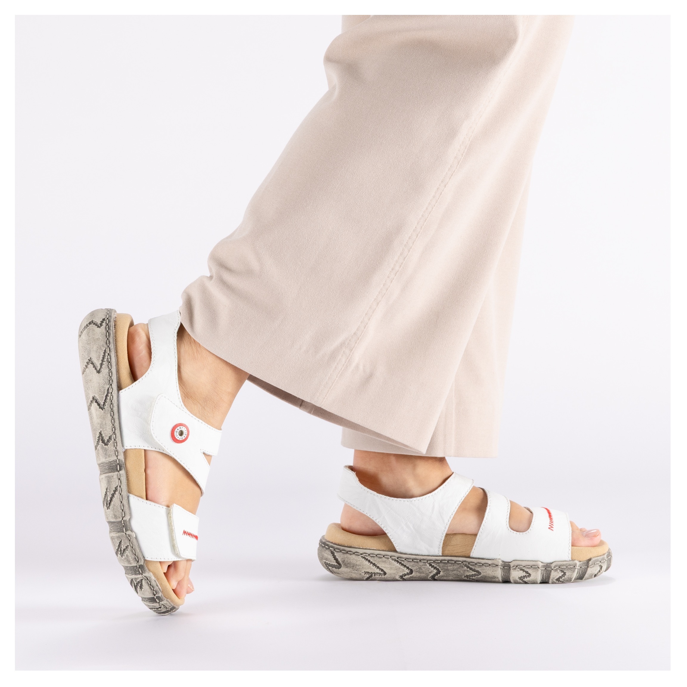Rieker Sandale  Sommerschuh, Klettsandale mit Ziernaht