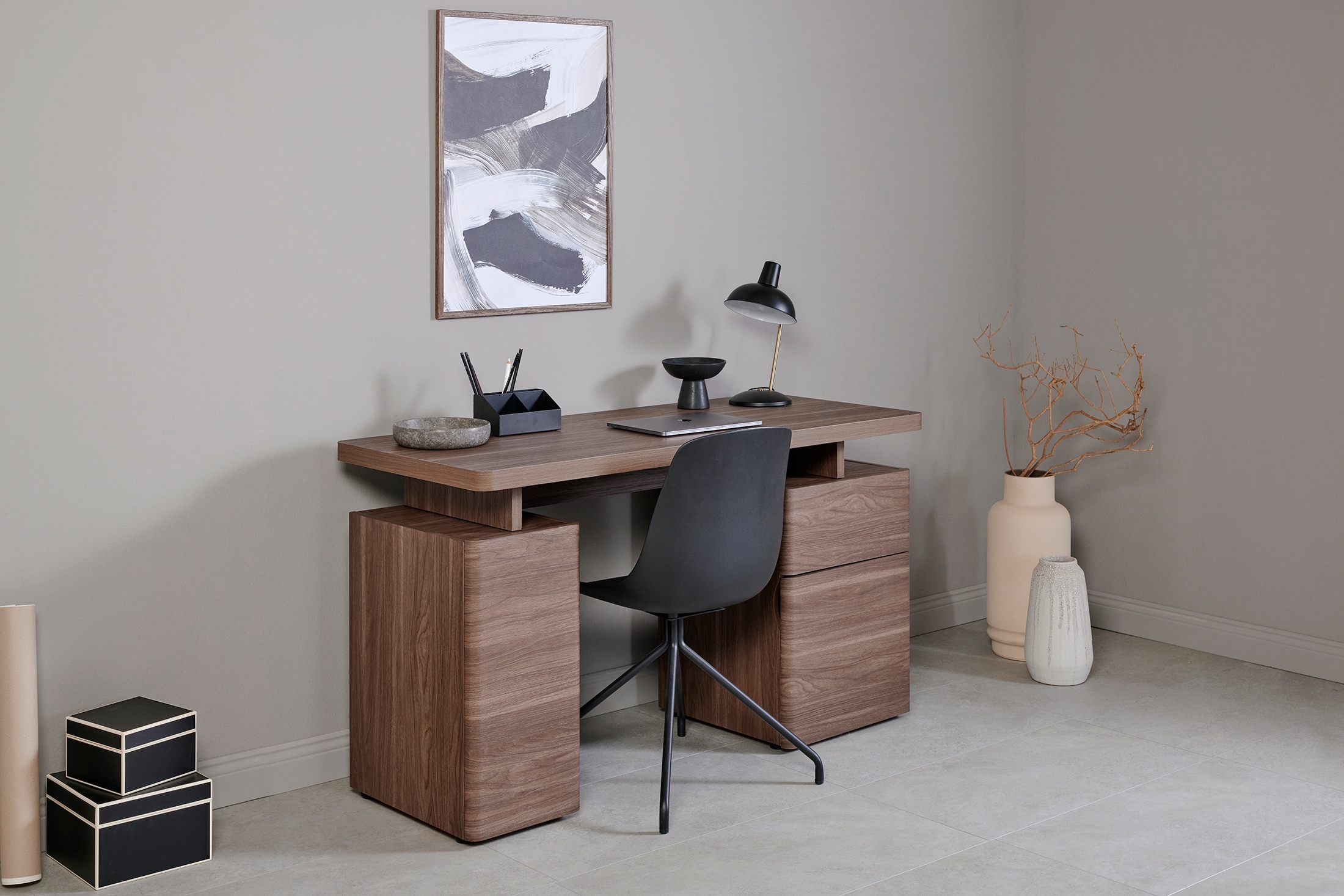 Jahnke Schreibtisch »CU-LIBRE 140« 1 Stk. tlg. platzsparender Arbeitsplatz, 1 Schublade und 2 Türen, 135 cm